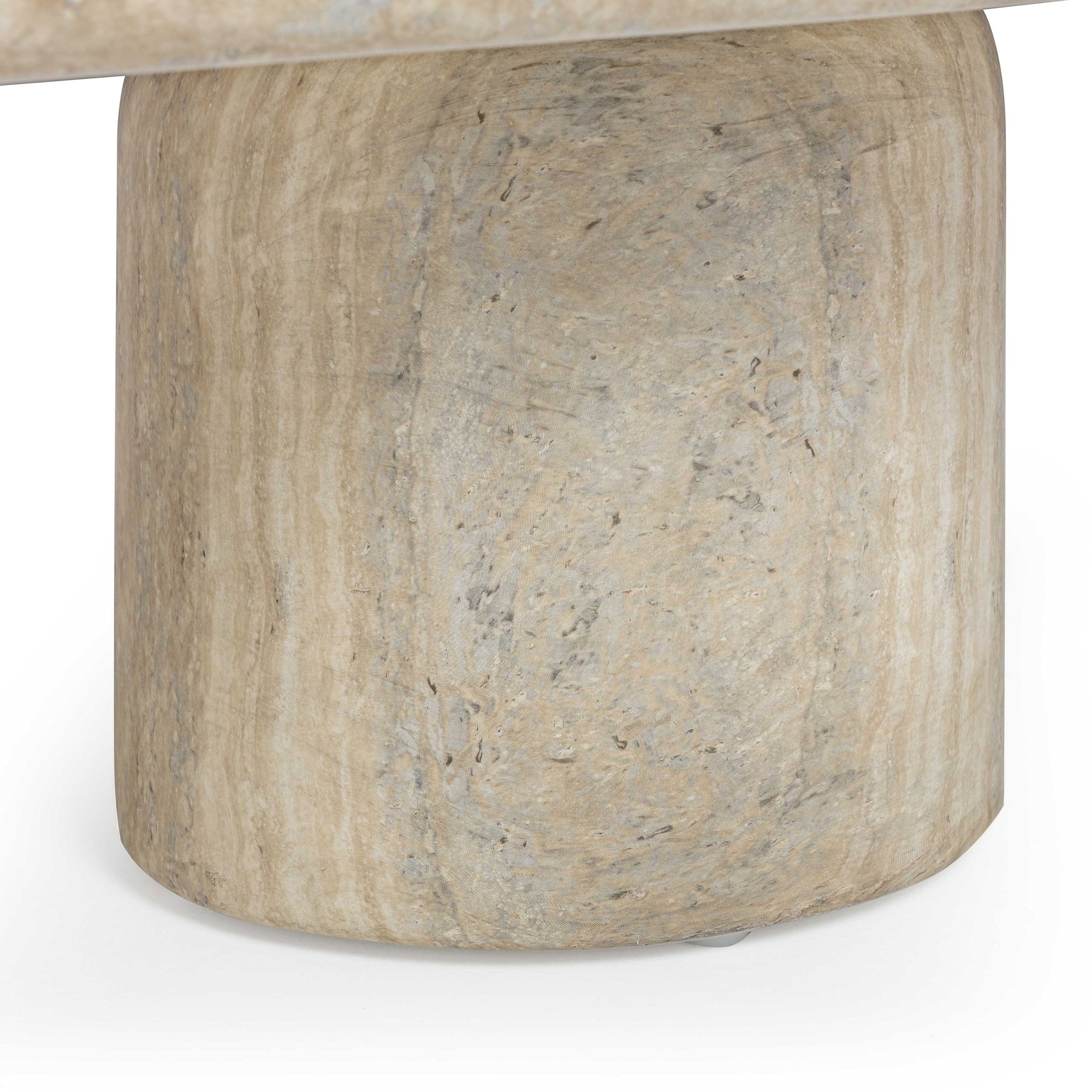 Tyche Outdoor Rectangular Coffee Table, Travertine - Image 6