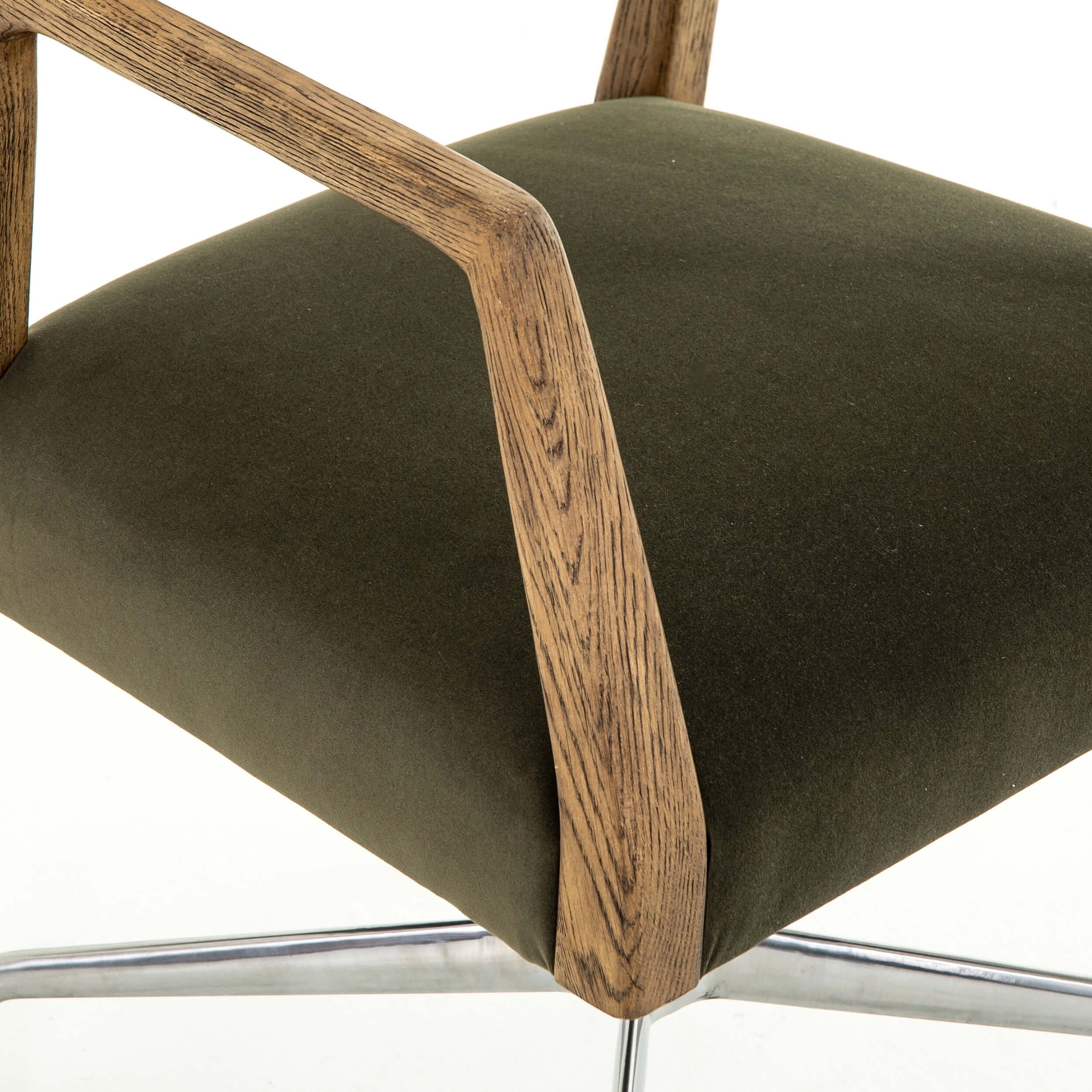 Tyler Desk Chair, Velvet Loden by Four Hands - Image 8