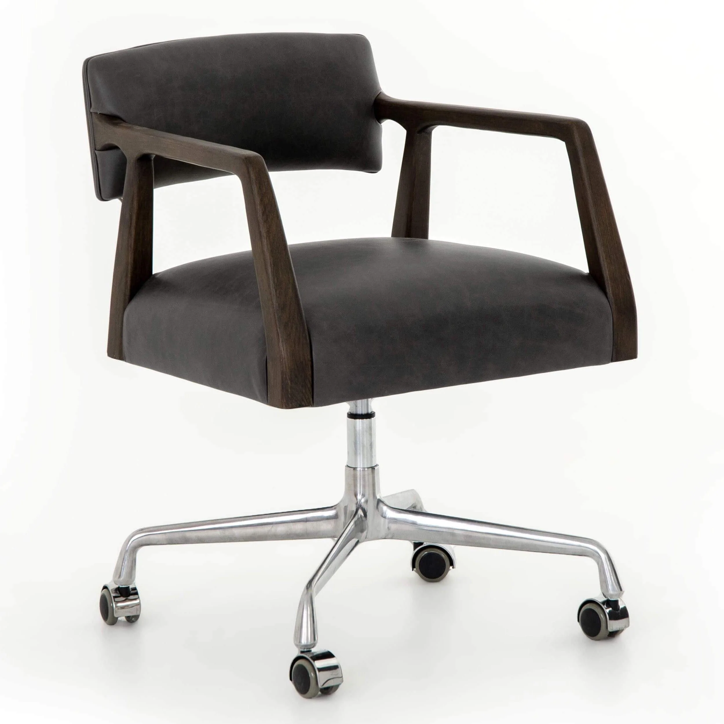 Tyler Leather Desk Chair, Chap Ebony