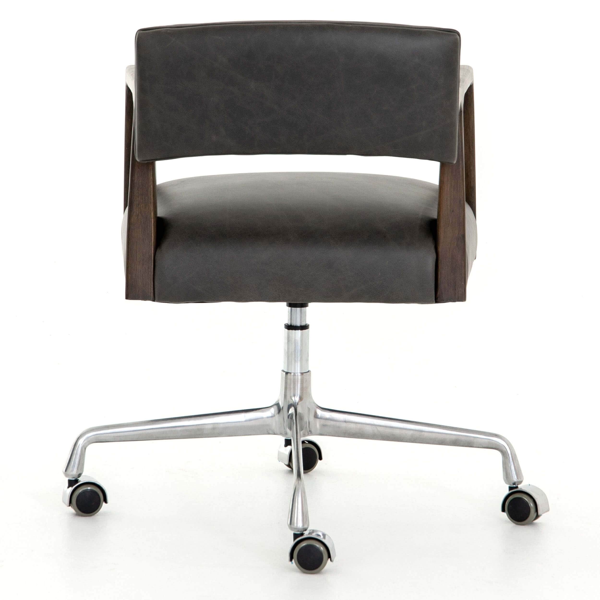 Tyler Leather Desk Chair, Chap Ebony - Image 4