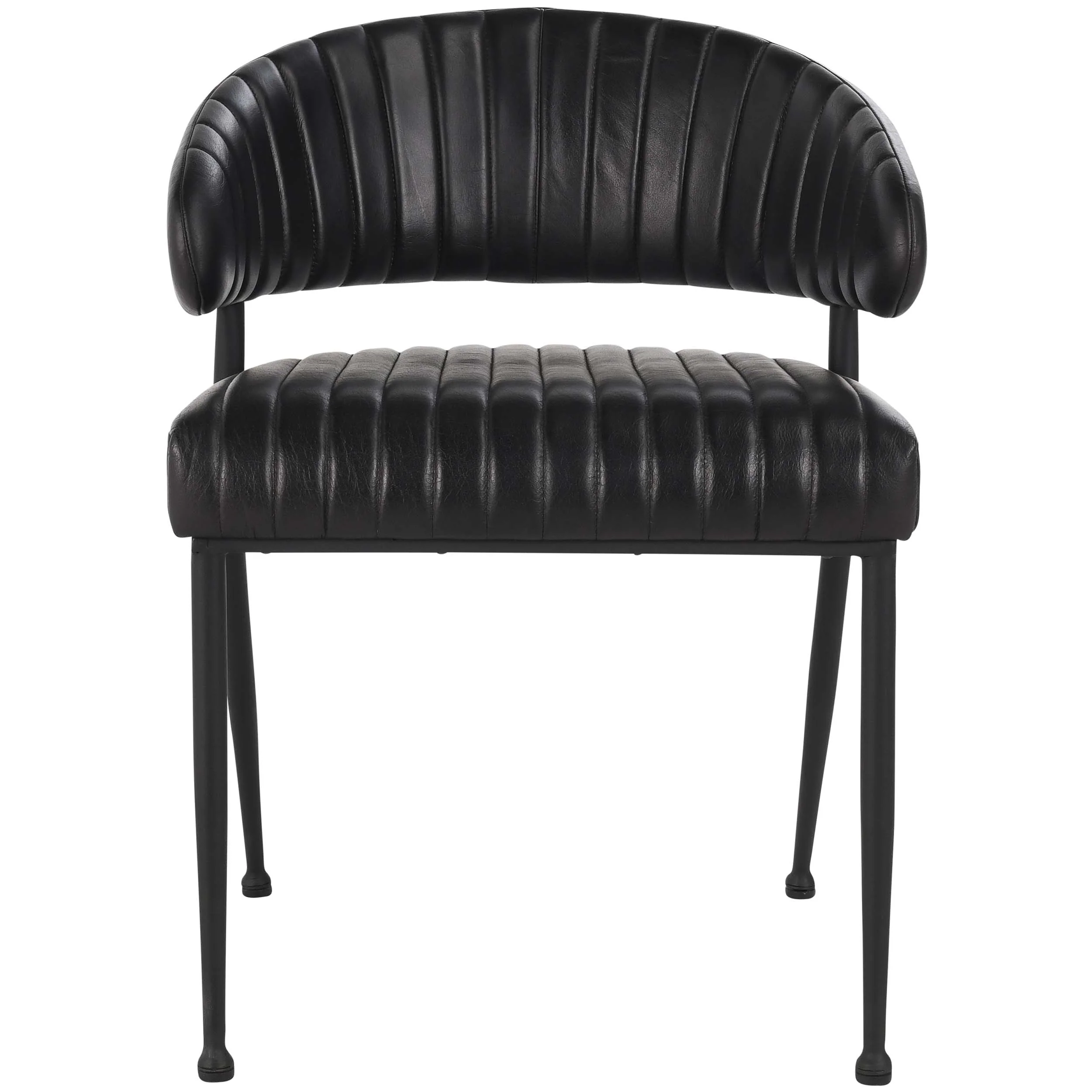 Umbria Leather Dining Chair, Midnight Raven, Set of 2 - Image 2