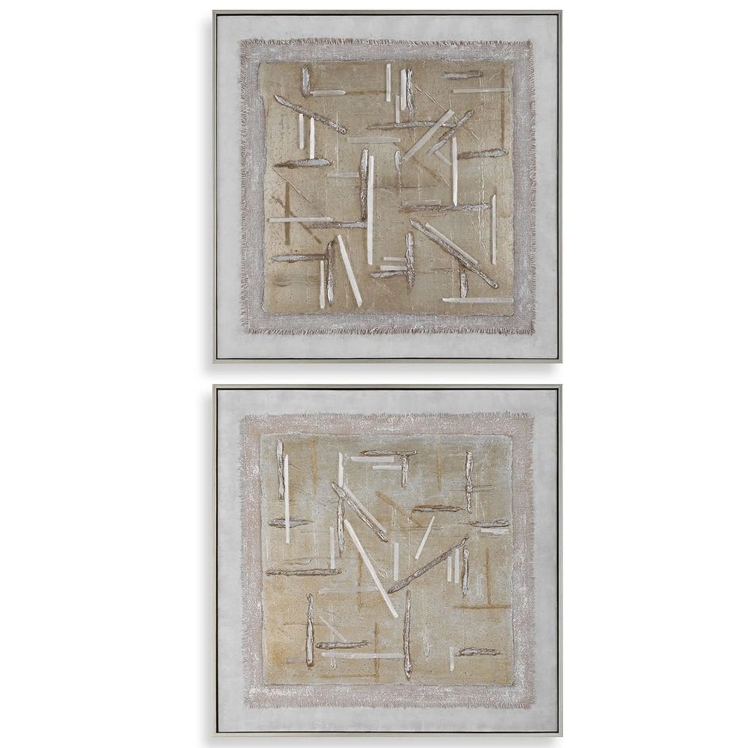 Unpredictable Hand Painted Canvases, Gold, Set of 2