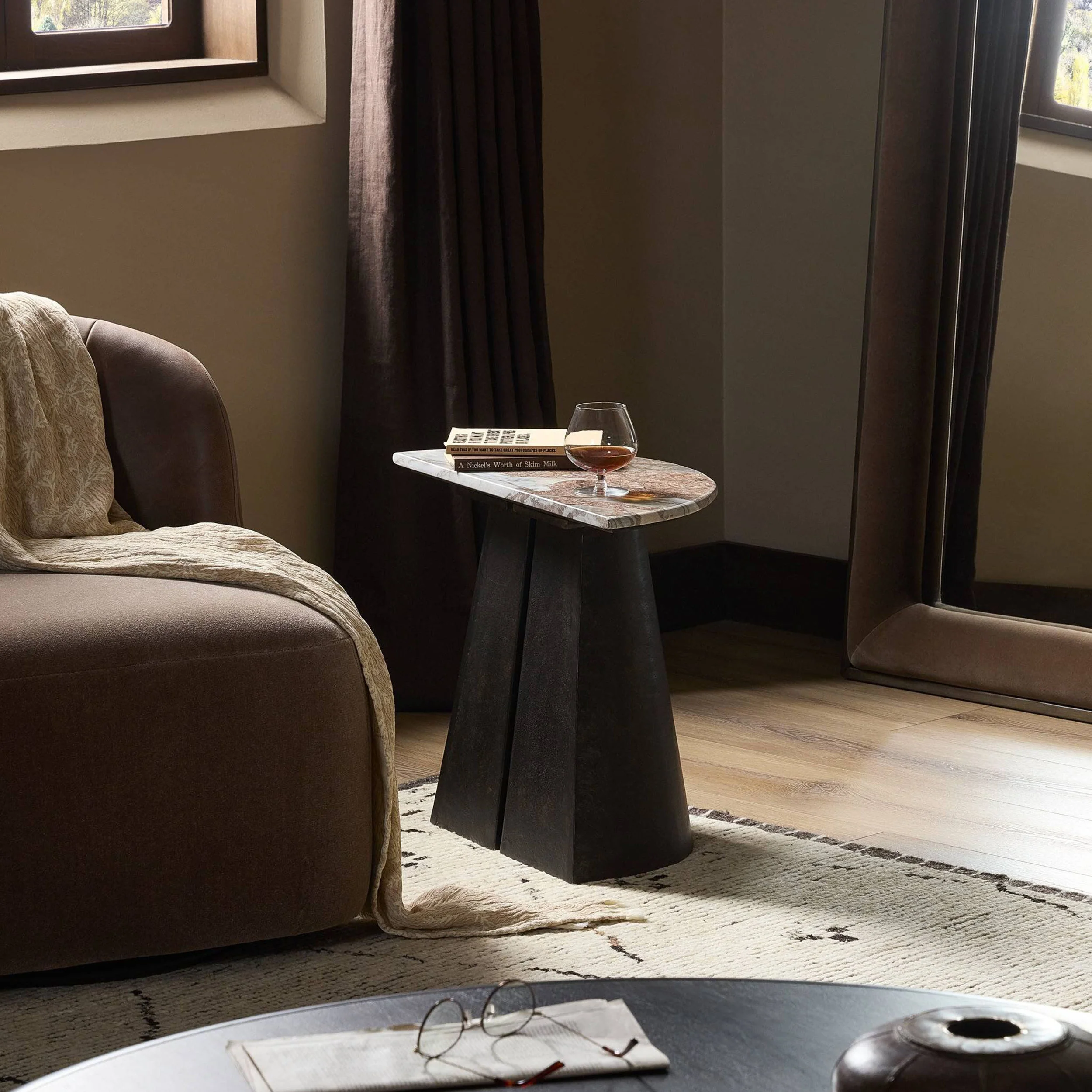 Valentina End Table, Textured Smoke and Russet by Four Hands - Image 7