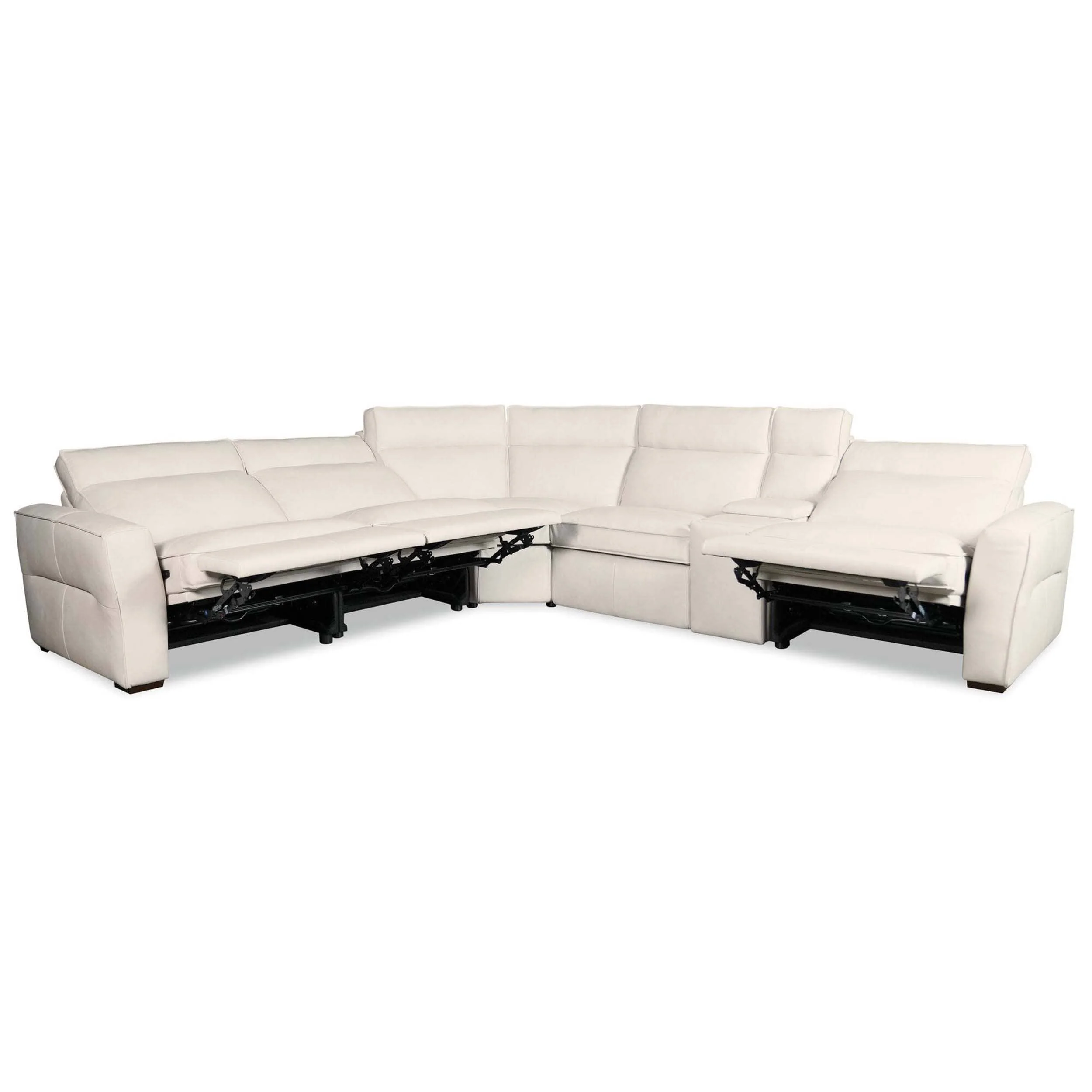 Vann 6 Piece Leather Sectional, Dante Moonshine - Image 5