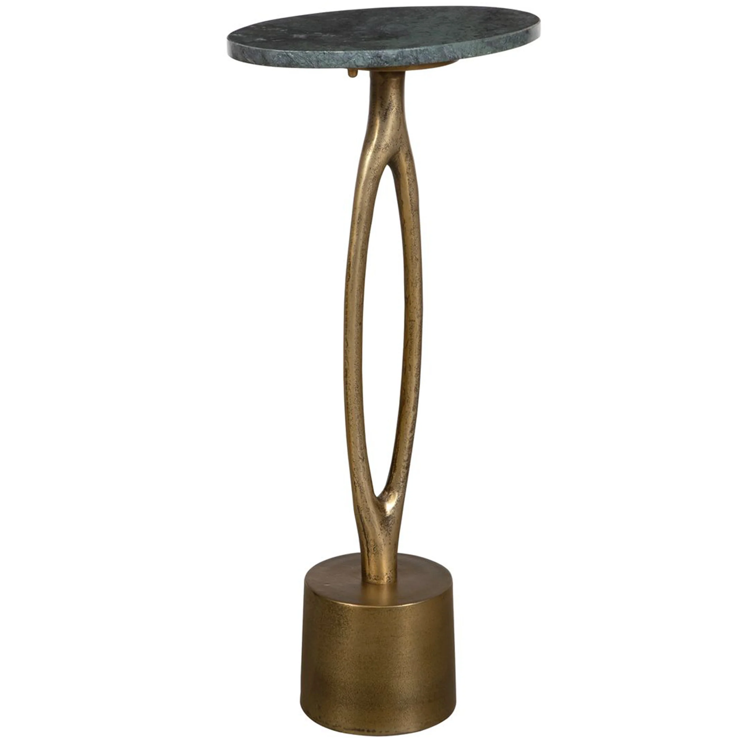 Veda Accent Table, Antique Brass