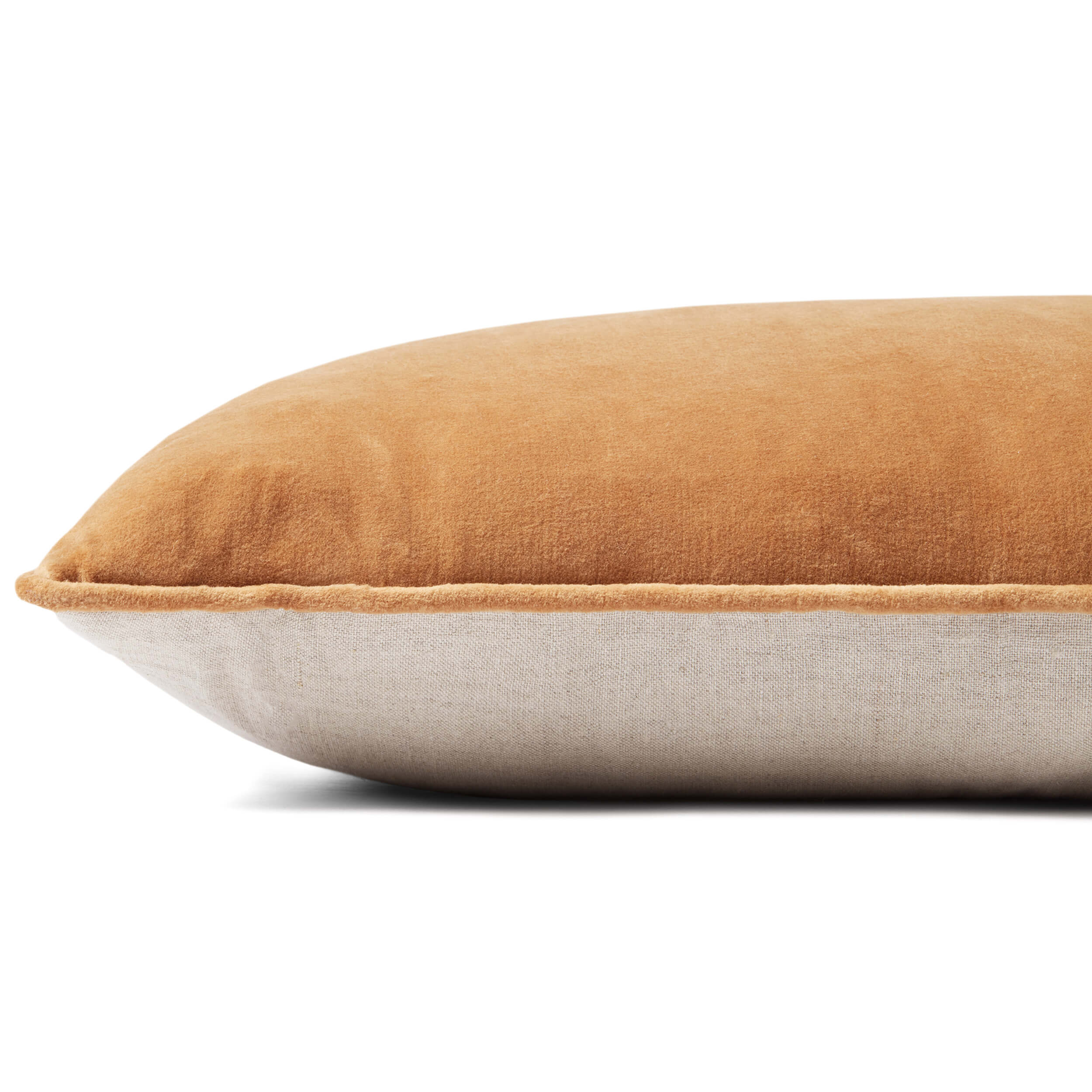 Velvet Lumbar Pillow, Spice/Natural - Image 2