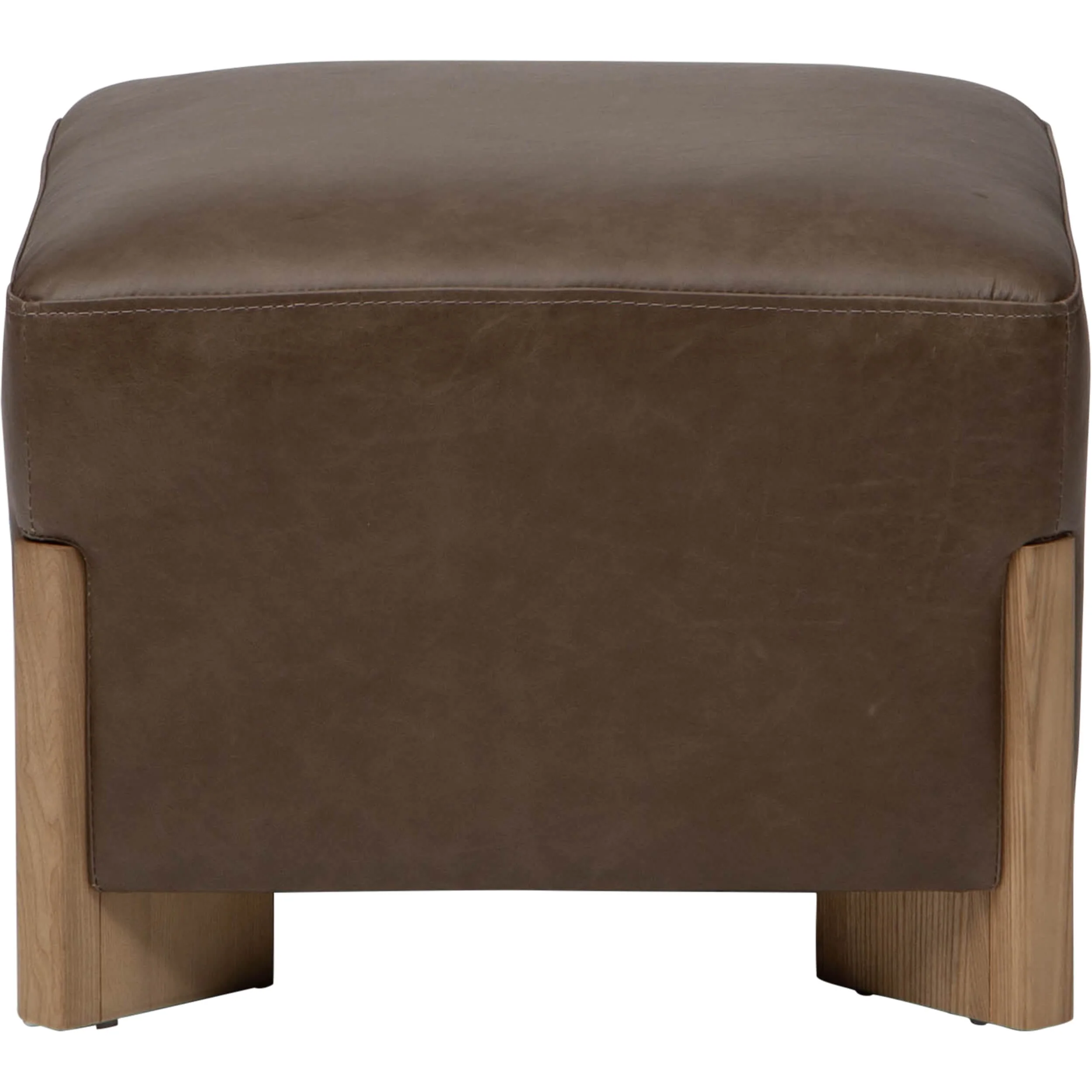 Venice Leather Ottoman, Concord Pewter by Becki Owens - Image 3