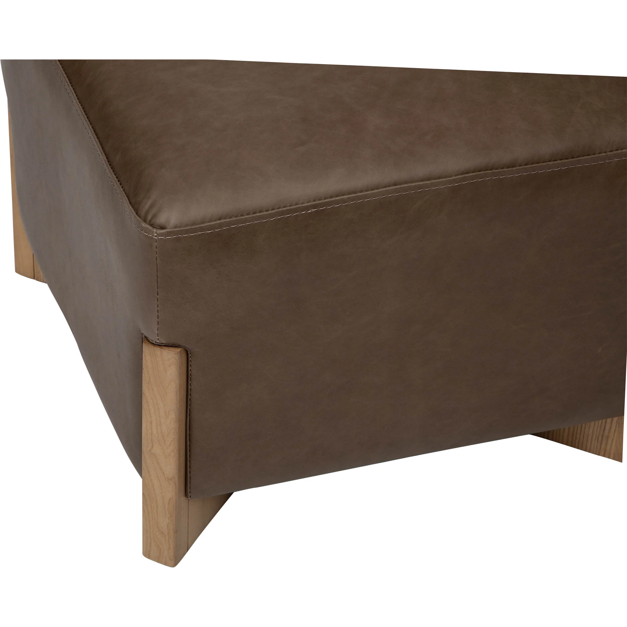 Venice Leather Ottoman, Concord Pewter by Becki Owens - Image 4