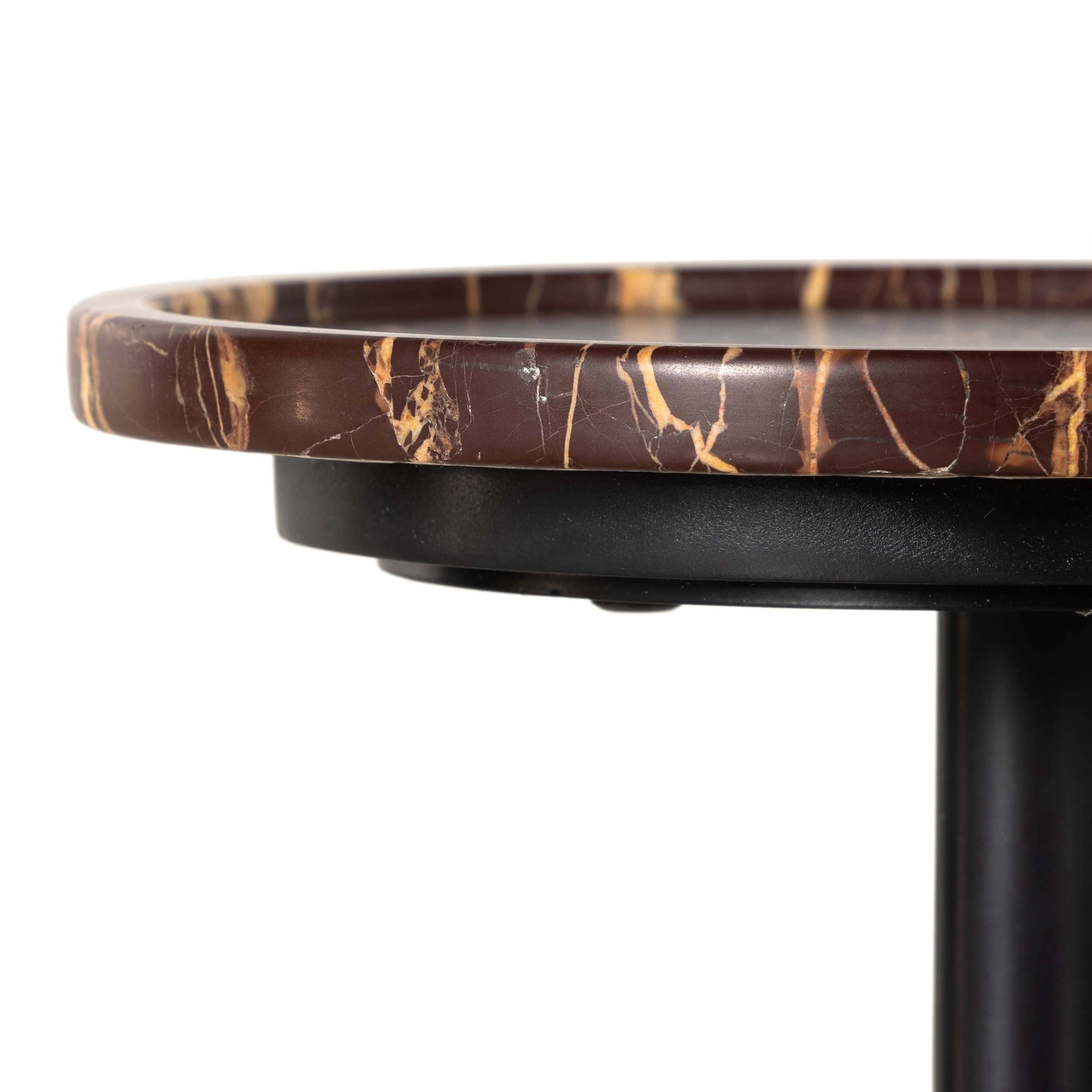 Viola Accent Table, Merlot Marble by Four Hands - Image 4