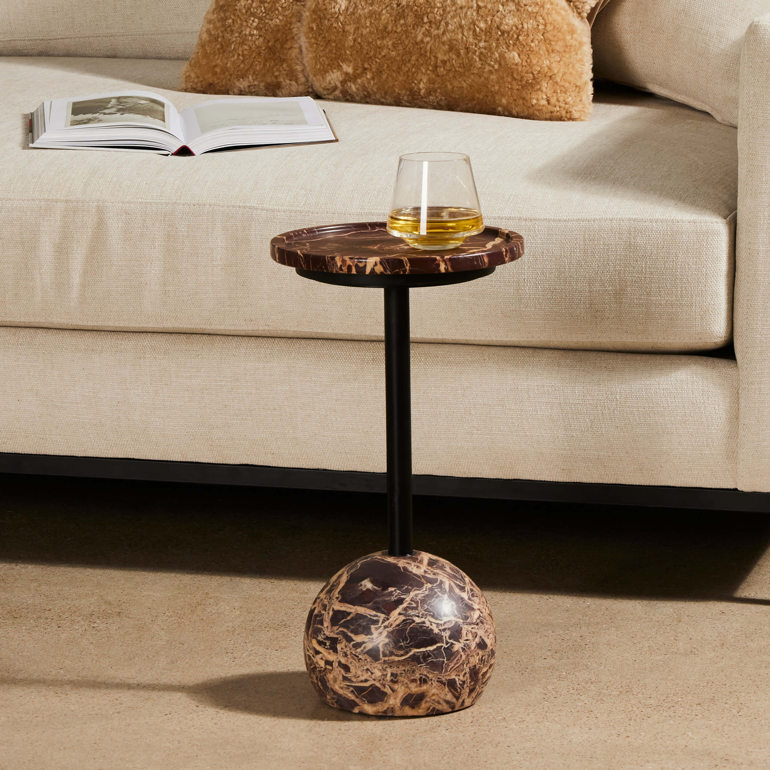 Viola Accent Table, Merlot Marble by Four Hands - Image 6