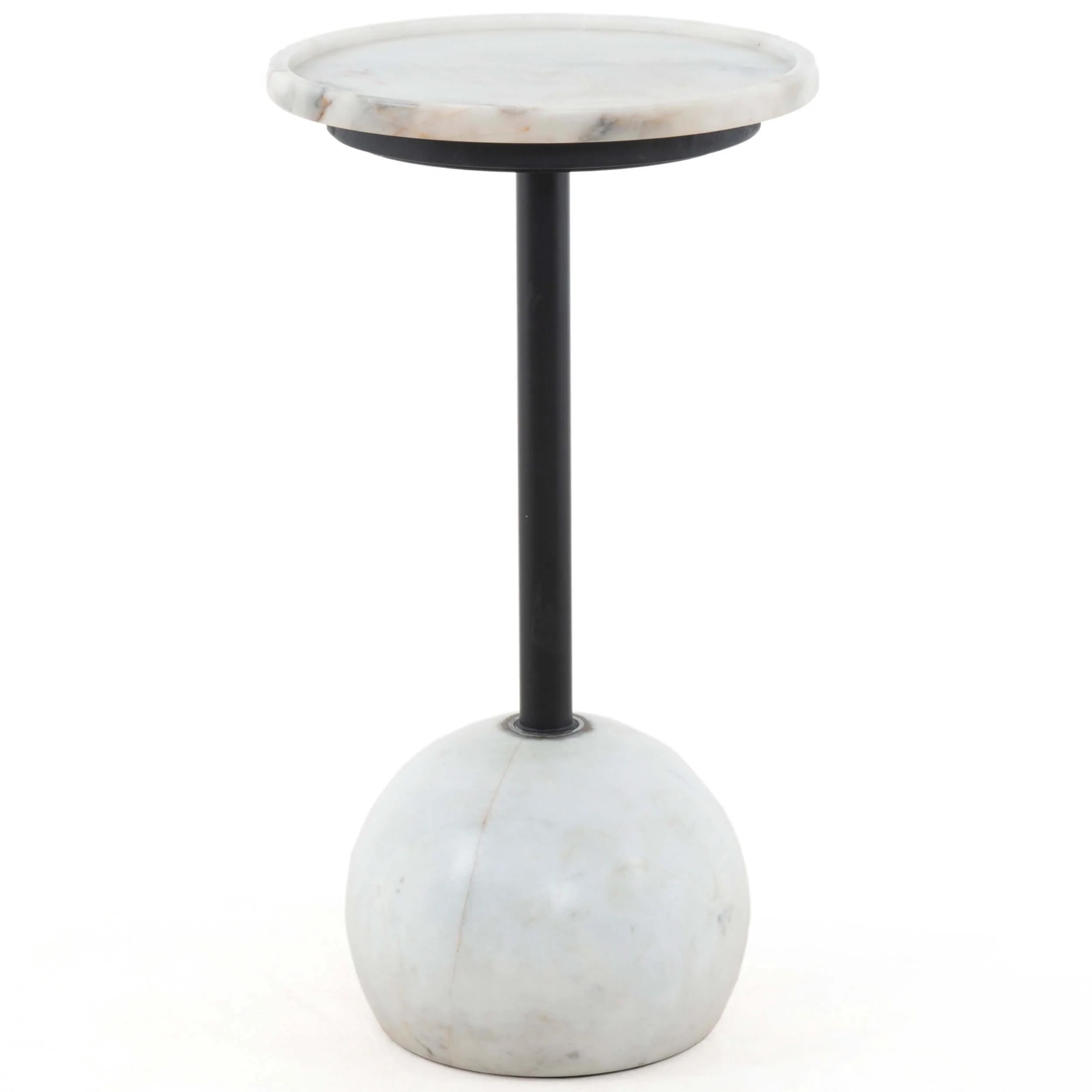 Viola Accent Table, Polished White Marble by Four Hands