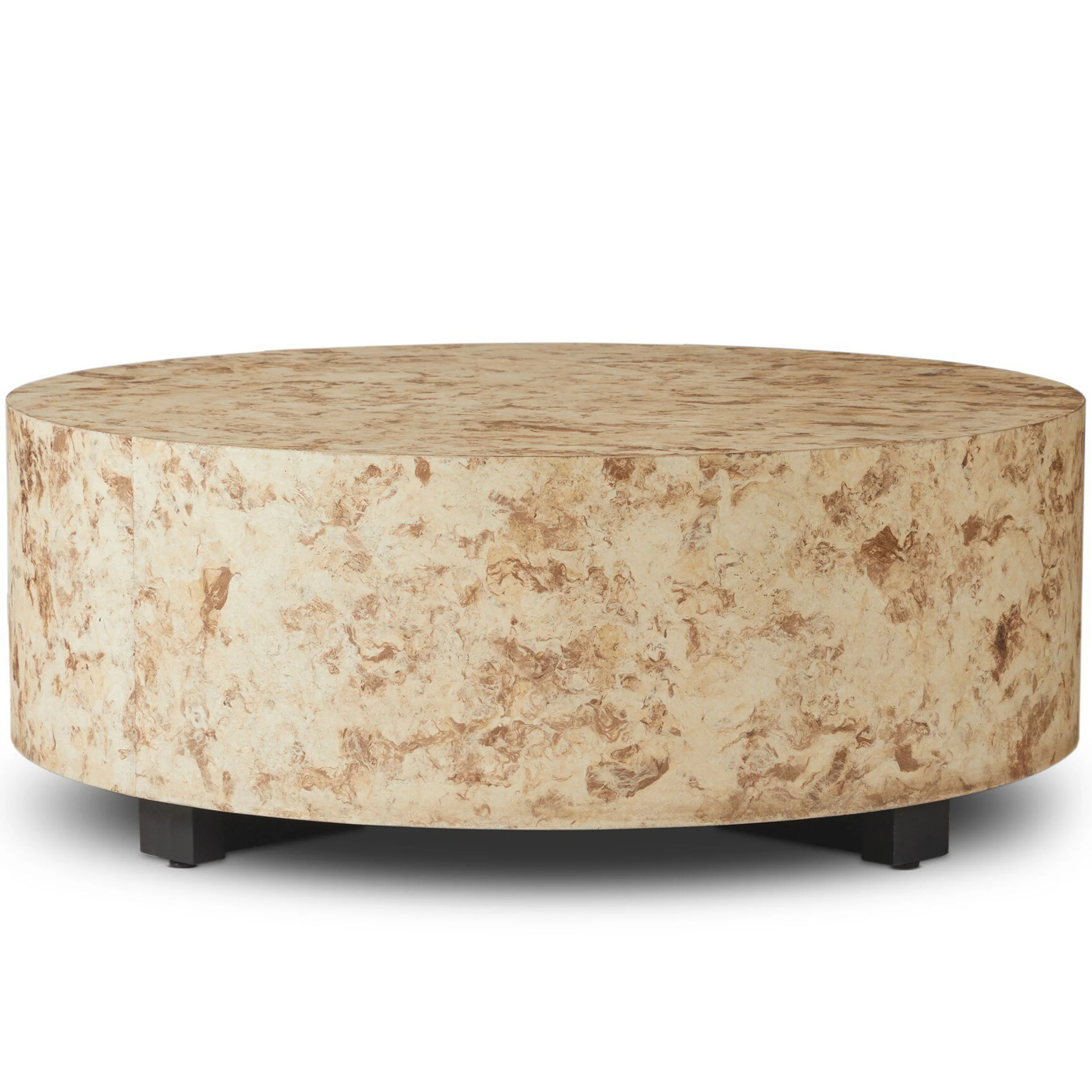 Hudson Round Coffee Table, Bark Paper by Four Hands - Image 2