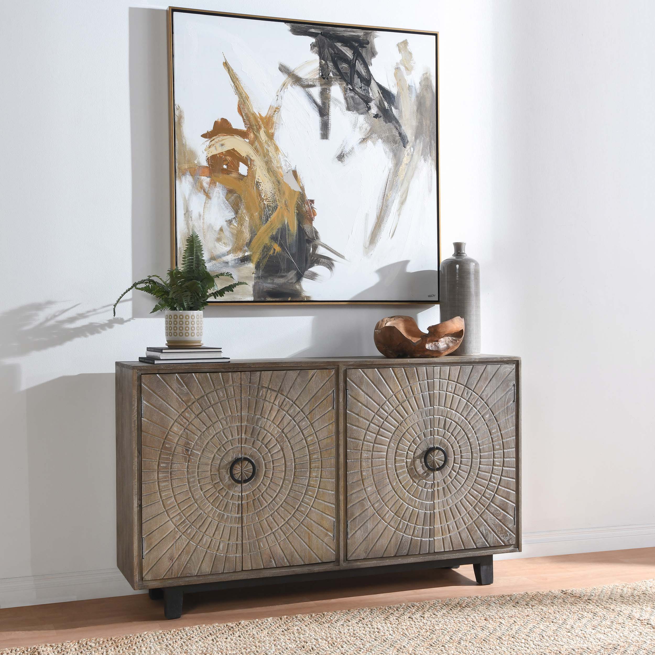 Vivienne 4 Door Cabinet, Light Gray - Image 5
