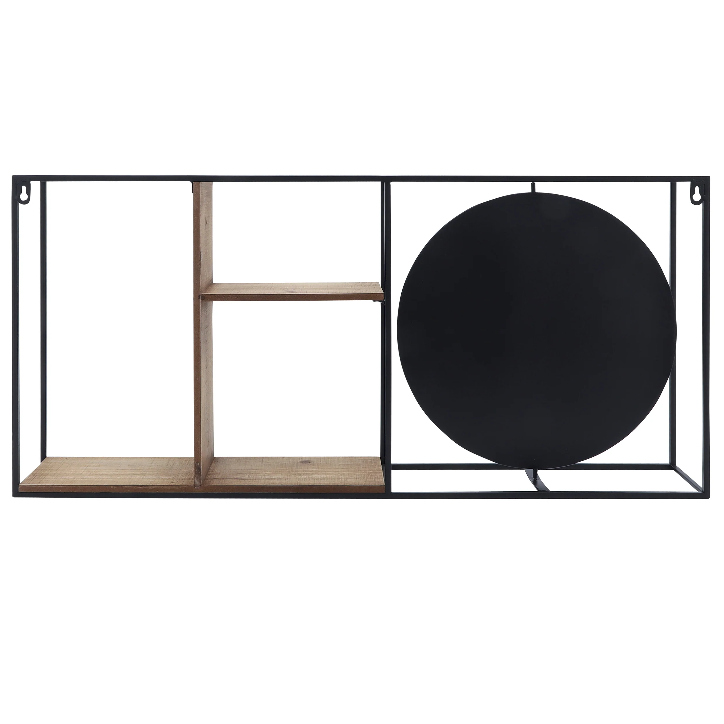 Wall Shelf w/Mirror, Brown/Black - Image 4