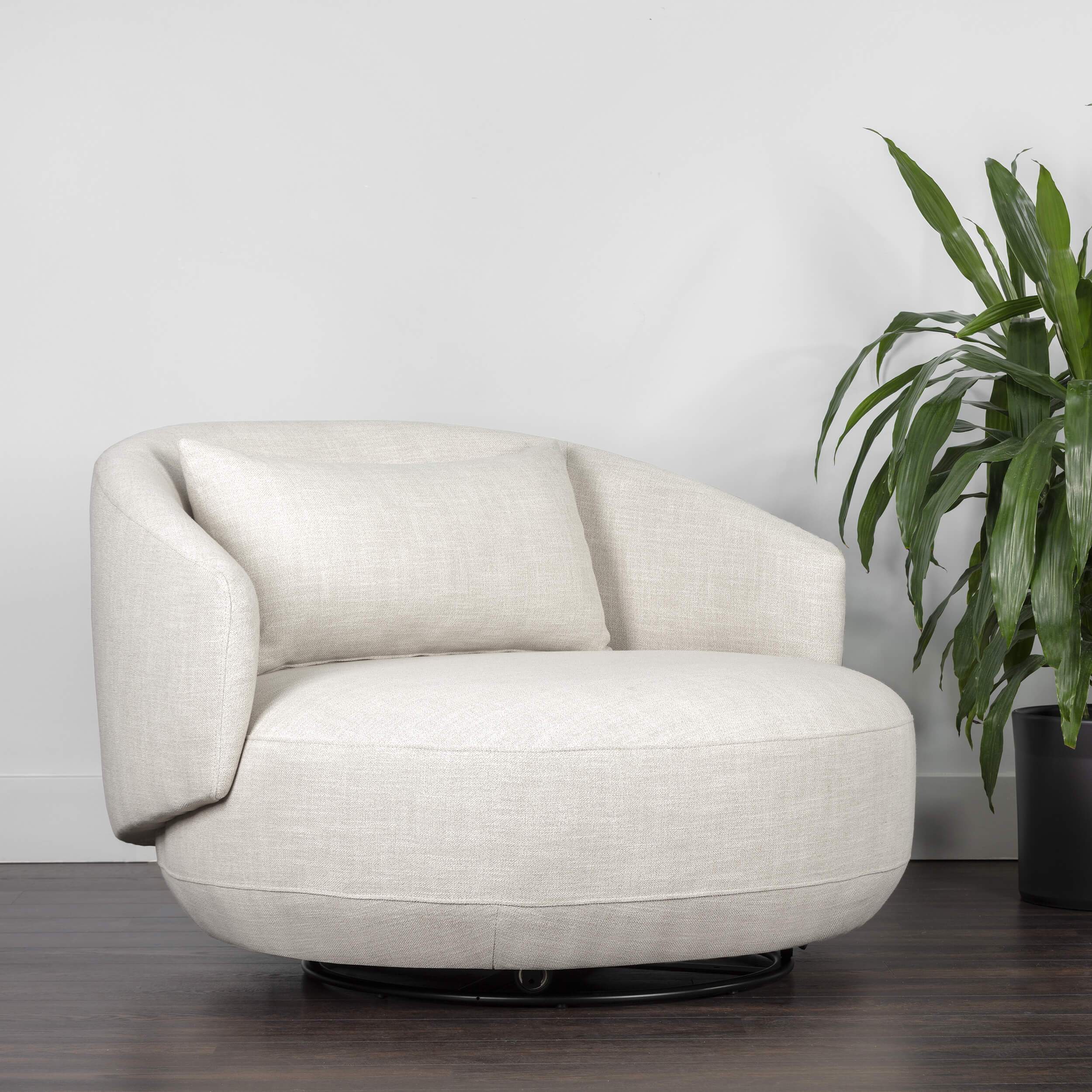 Walsh Swivel Lounge Chair, Effie Linen - Image 5