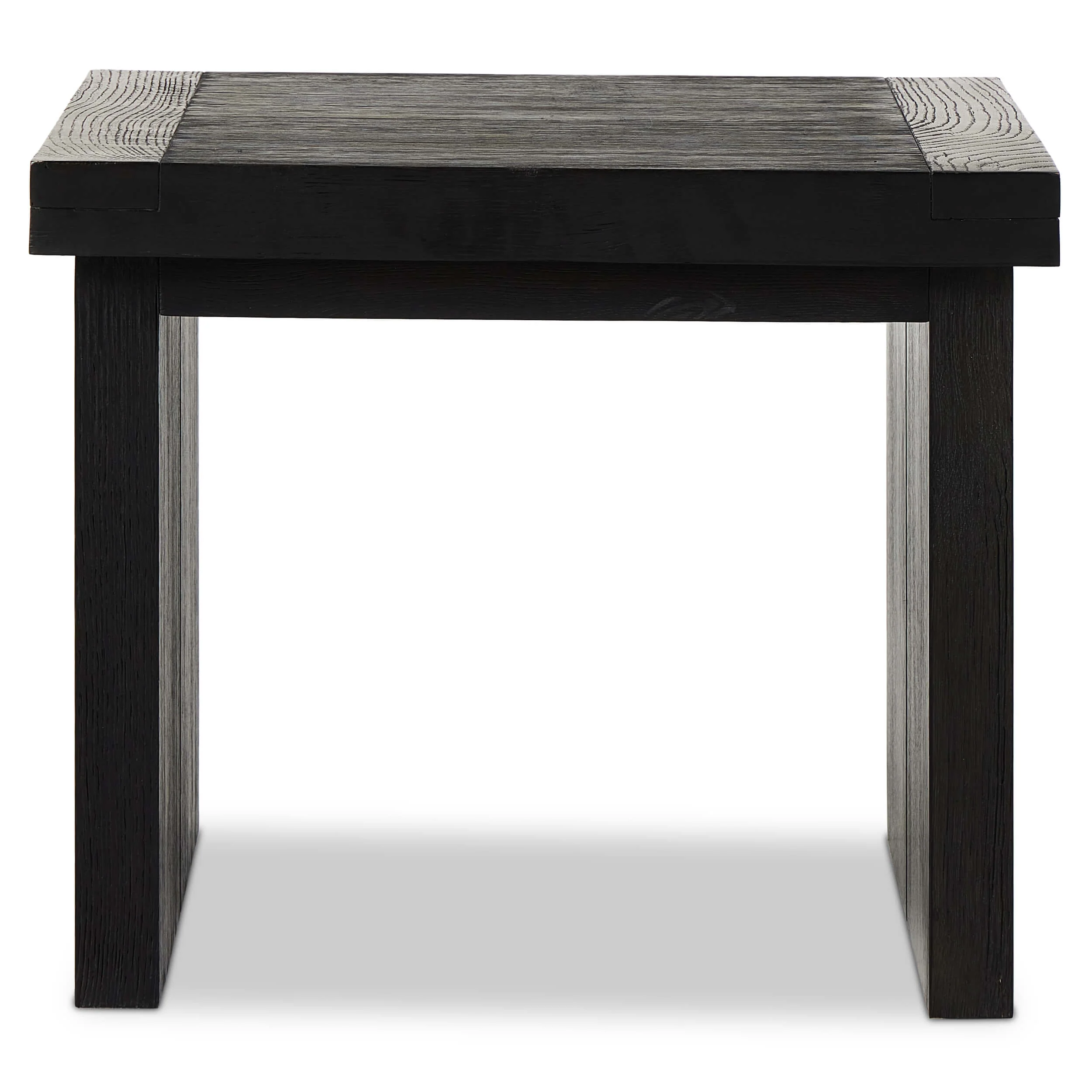 Warby End Table, Worn Black Oak by Four Hands - Image 2