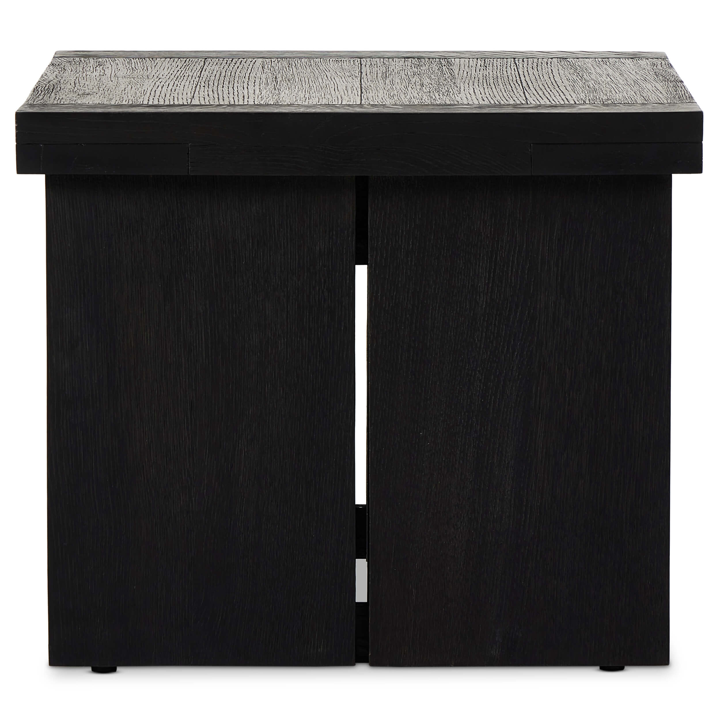 Warby End Table, Worn Black Oak by Four Hands - Image 3