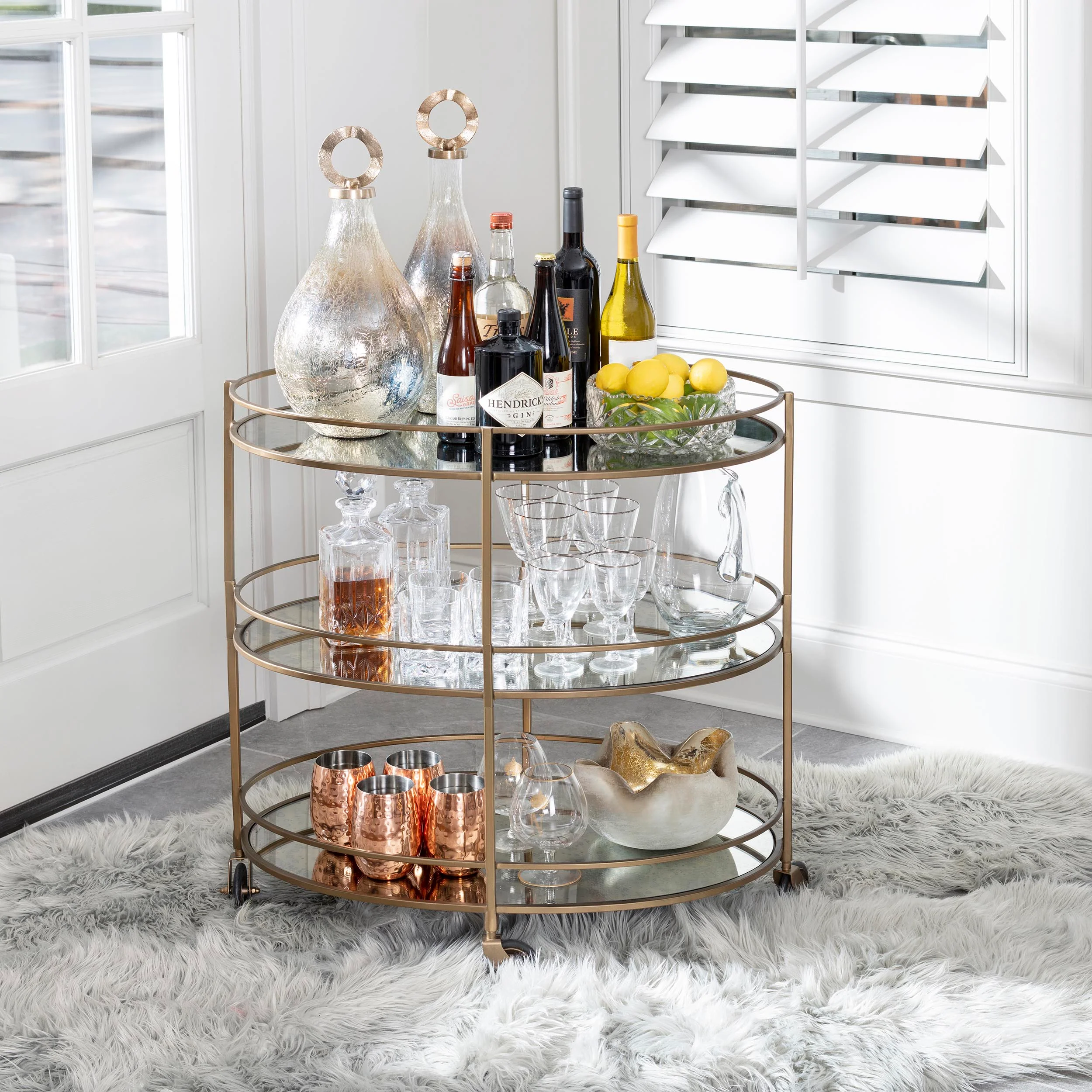 Waterford Bar Cart, Gold - Image 4
