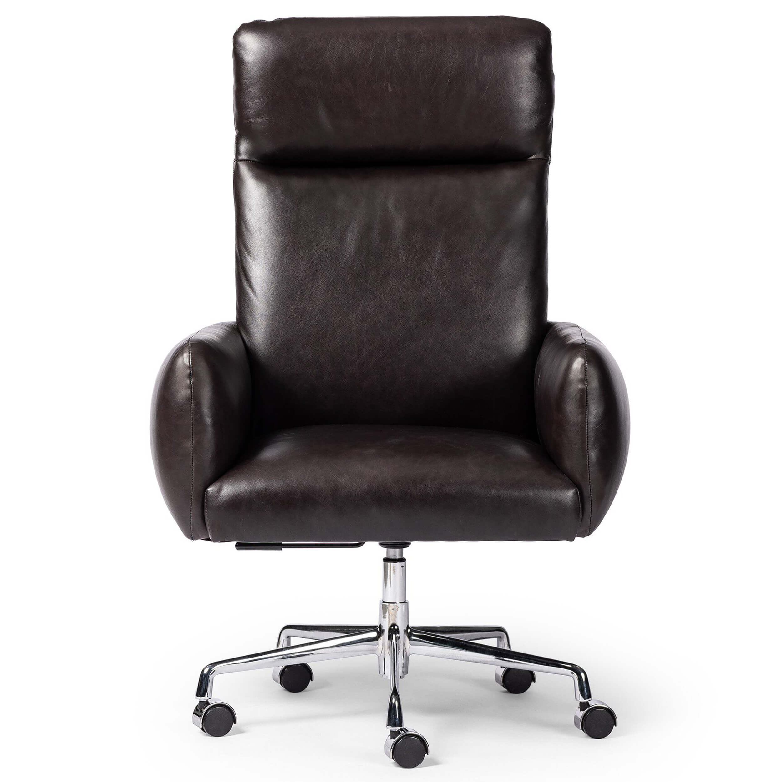 Wayland Leather Desk Chair, Sonoma Black by Four Hands - Image 2