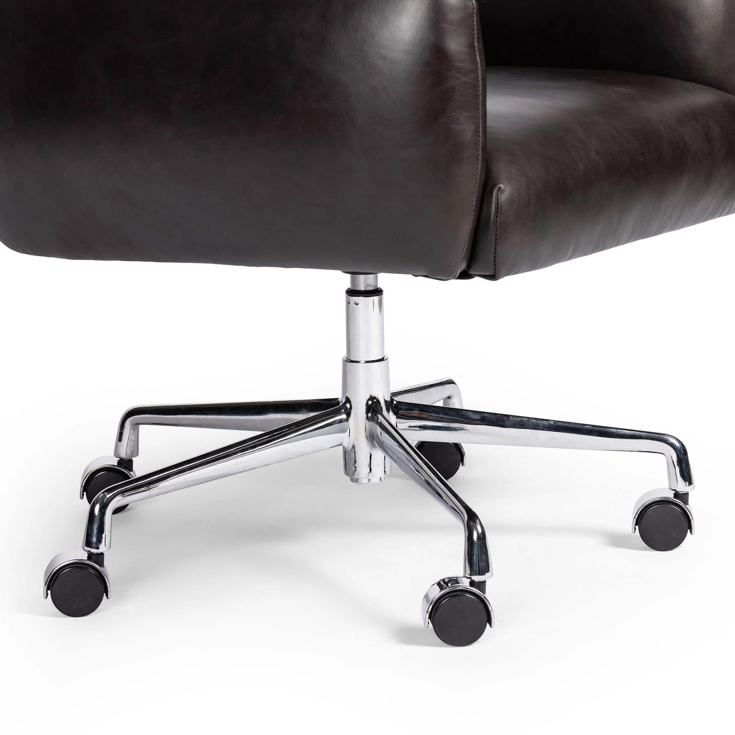Wayland Leather Desk Chair, Sonoma Black by Four Hands - Image 6