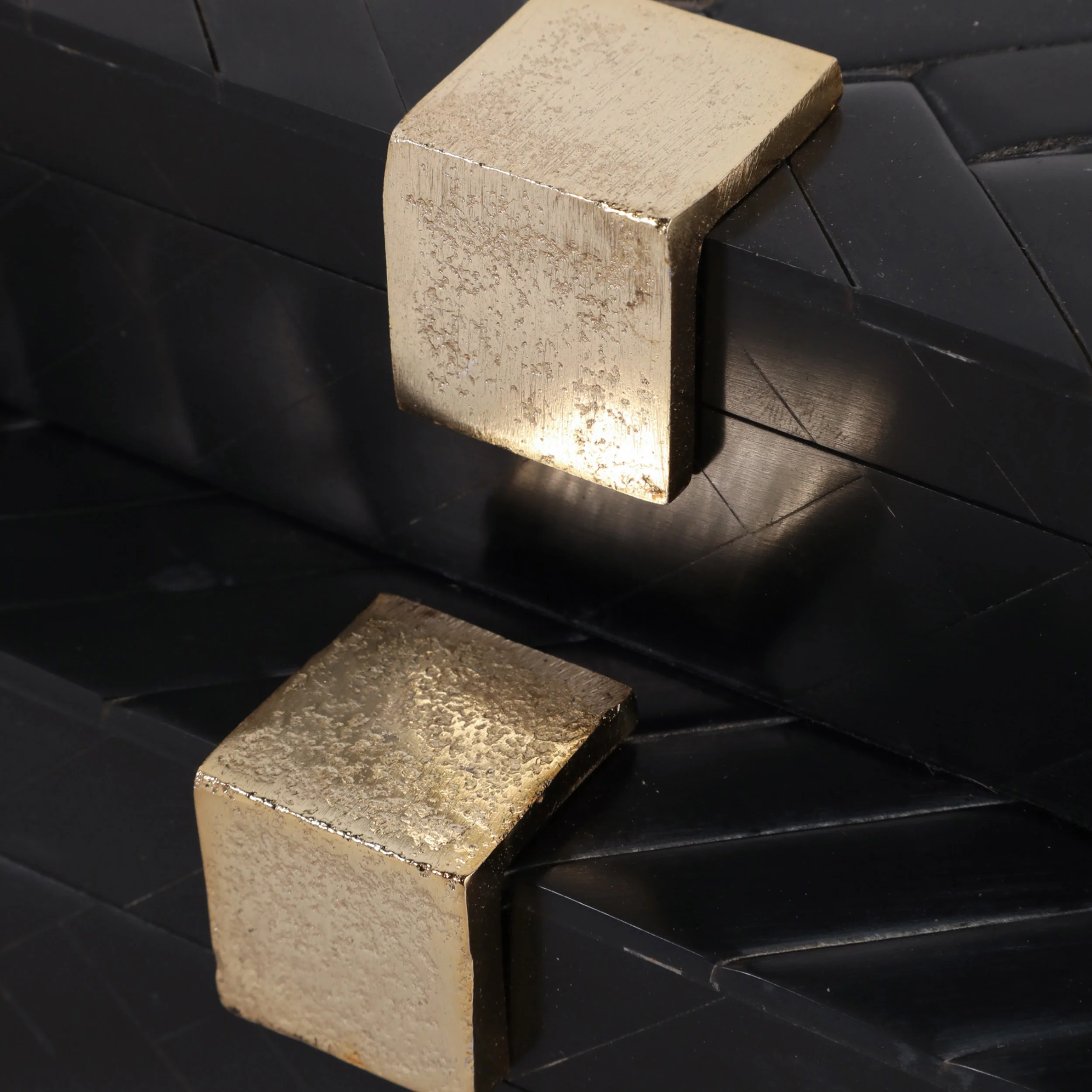 Weave Design Boxes W/ Hardware, Black - Image 5
