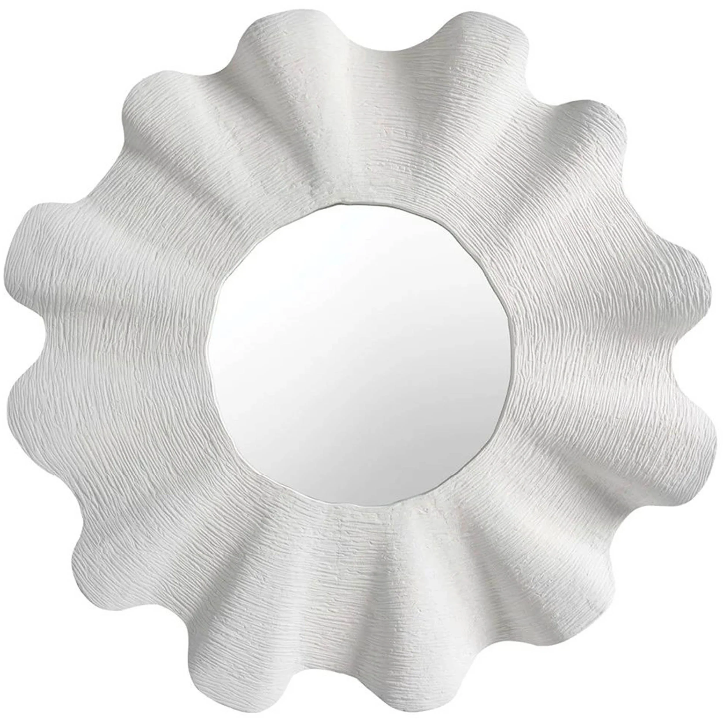 Weekender Scallop Mirror, White