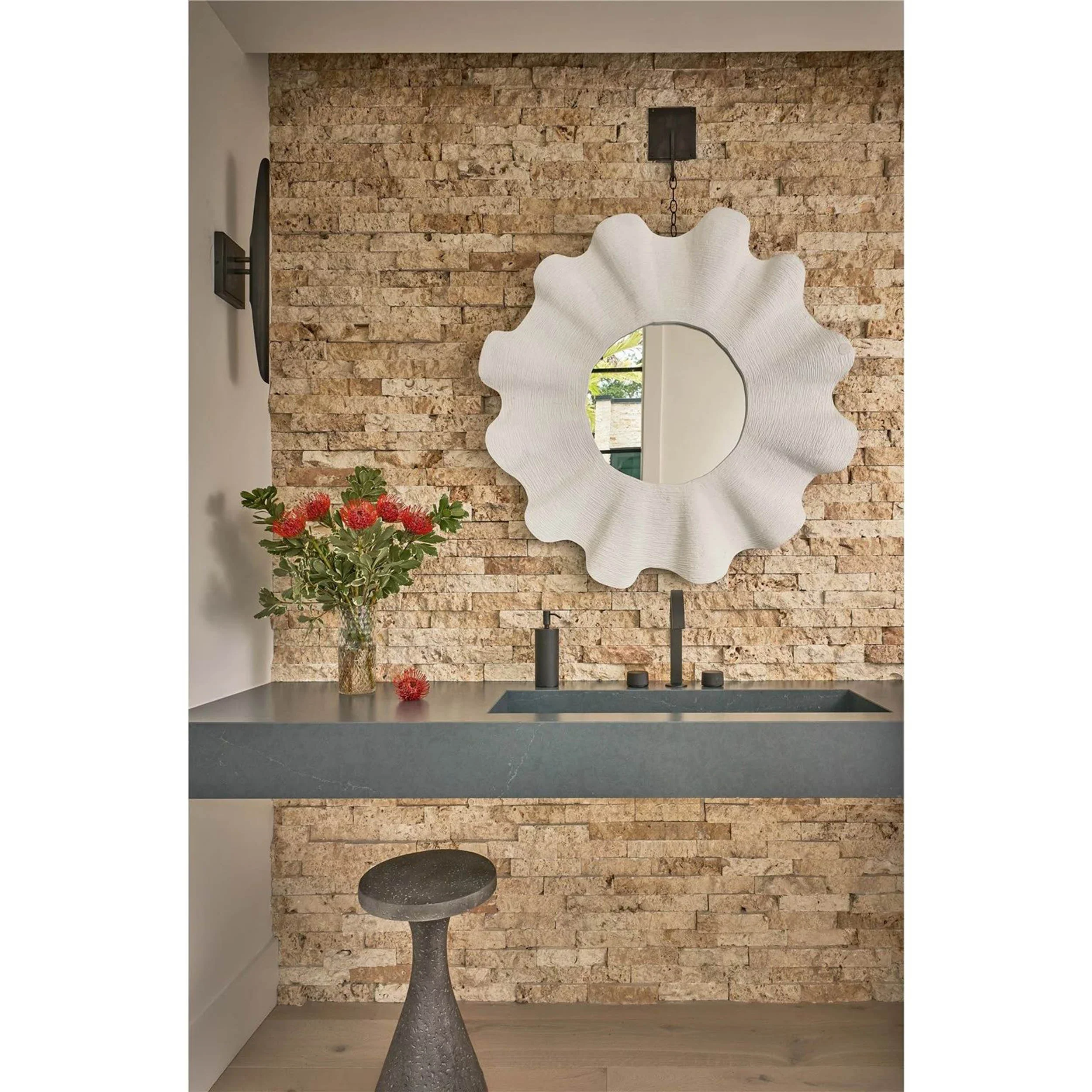 Weekender Scallop Mirror, White - Image 3