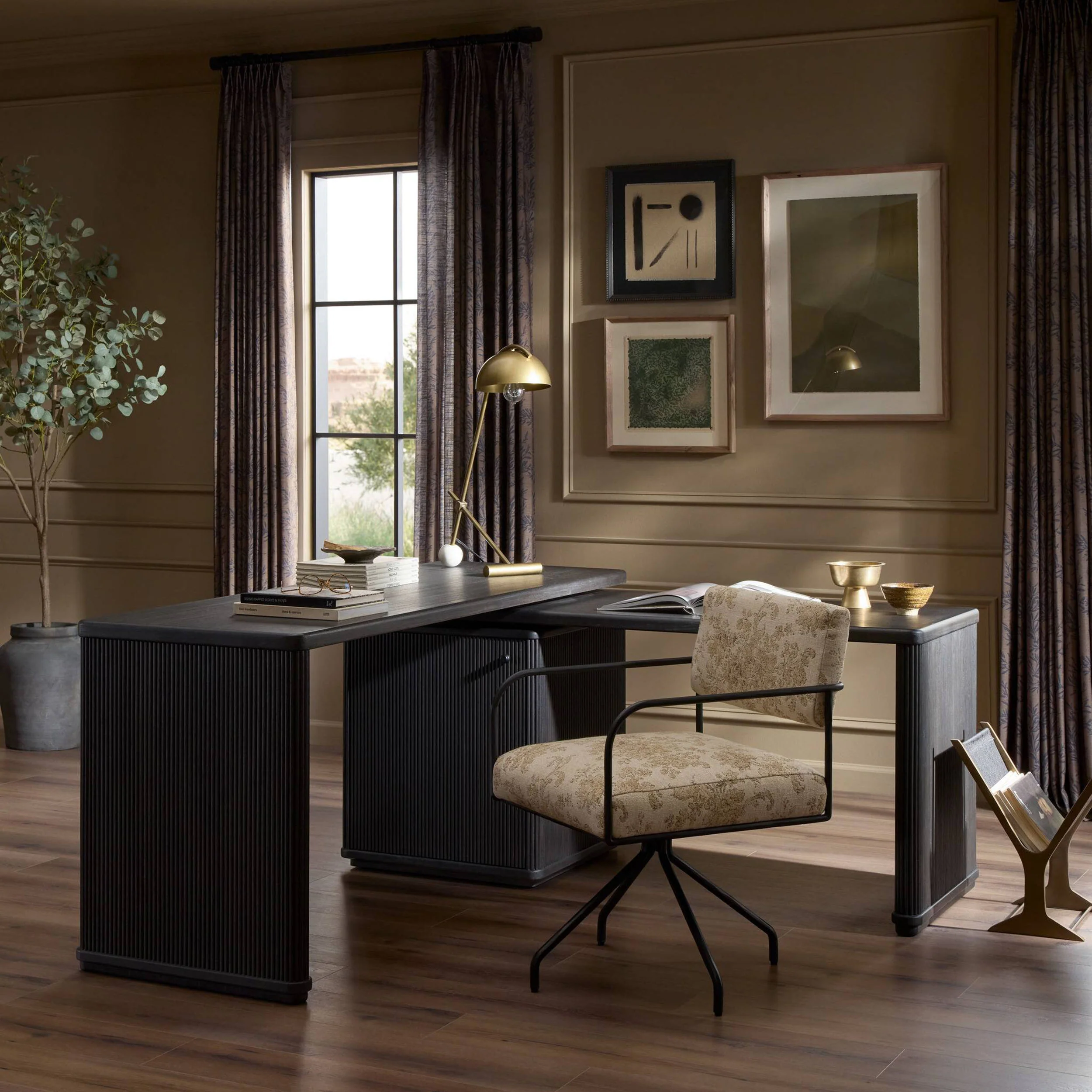 Weston Rotating Desk, Black by Four Hands - Image 7