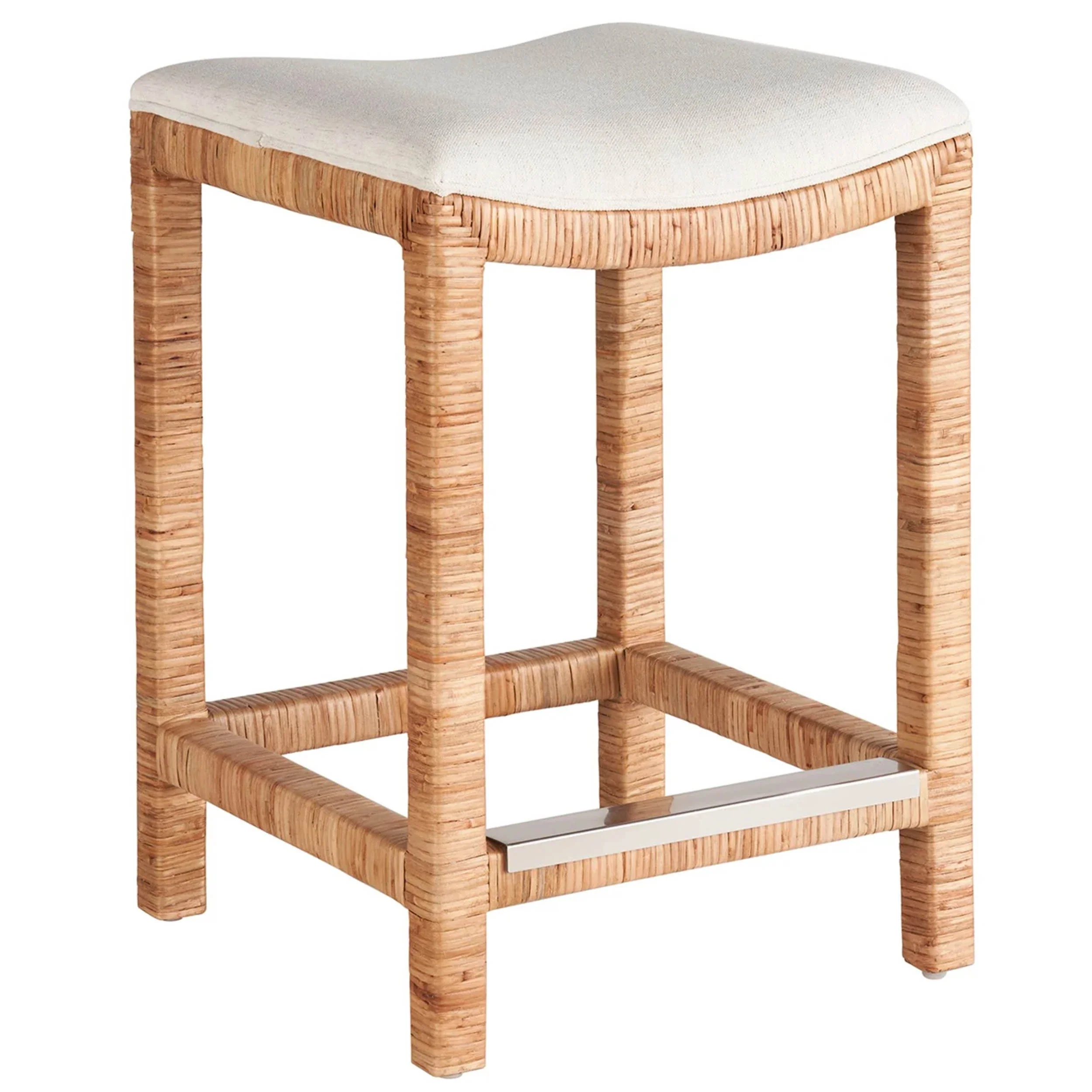 Sandbar Console Stool, Natural Rattan