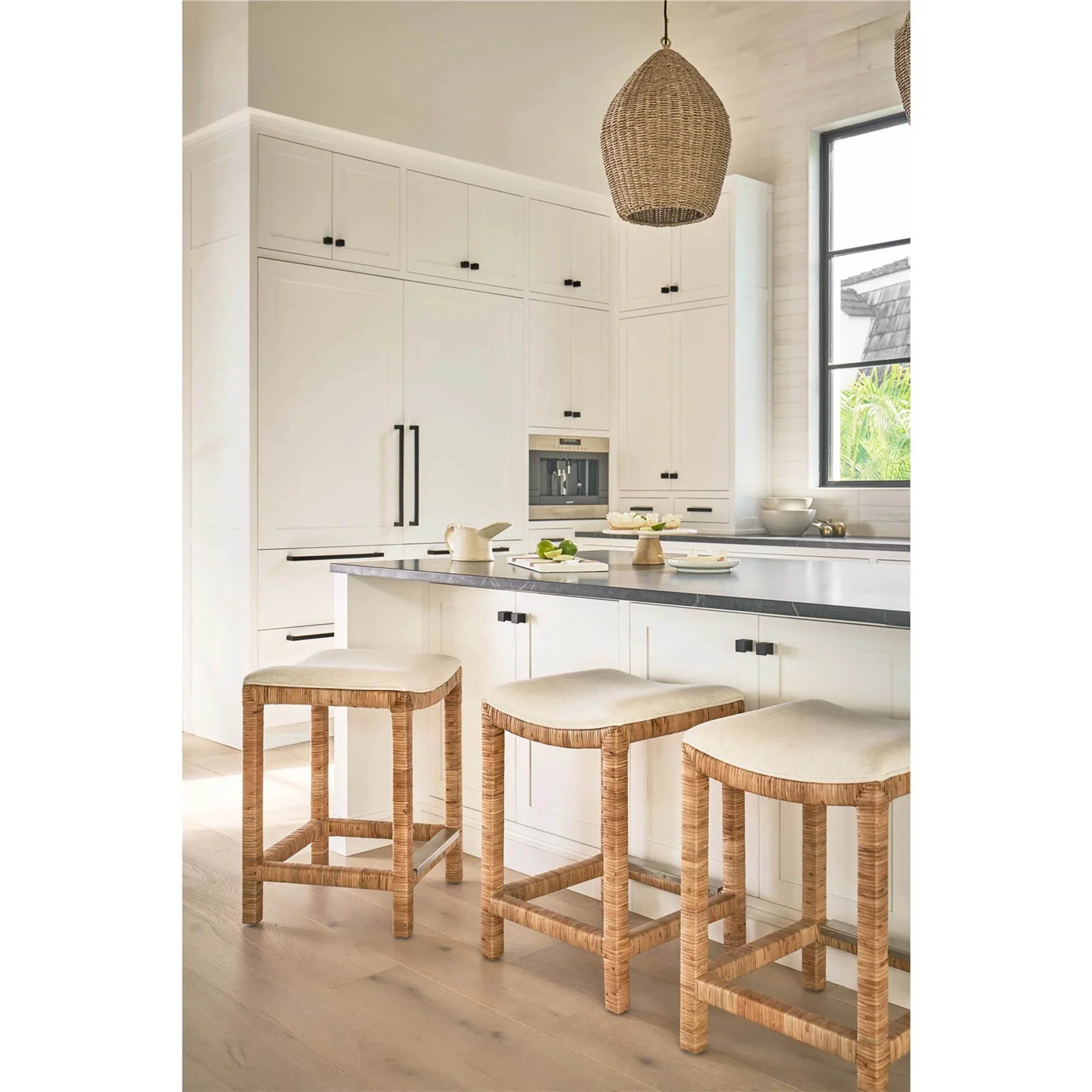 Sandbar Console Stool, Natural Rattan - Image 3