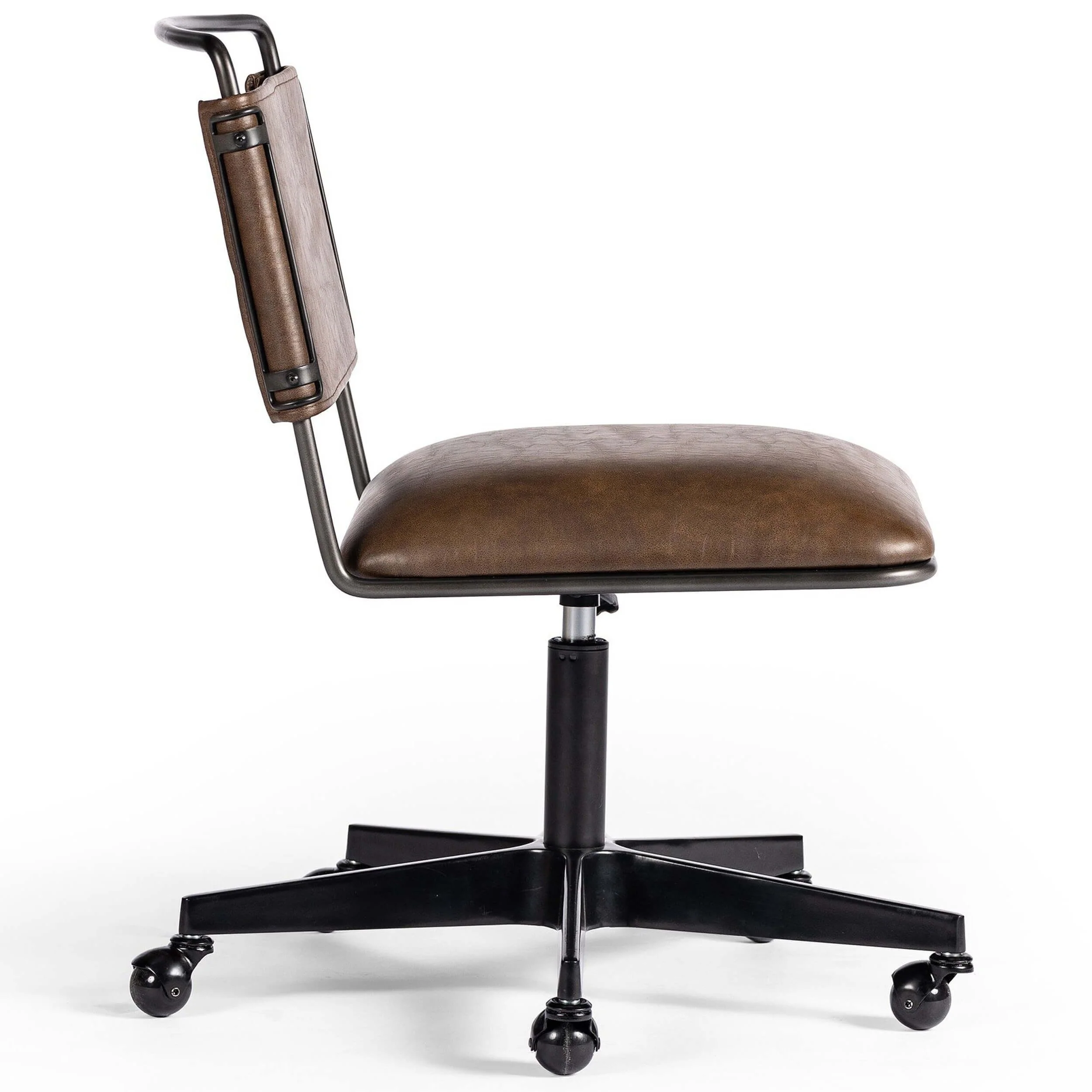 Wharton Desk Chair, Distressed Brown by Four Hands - Image 3