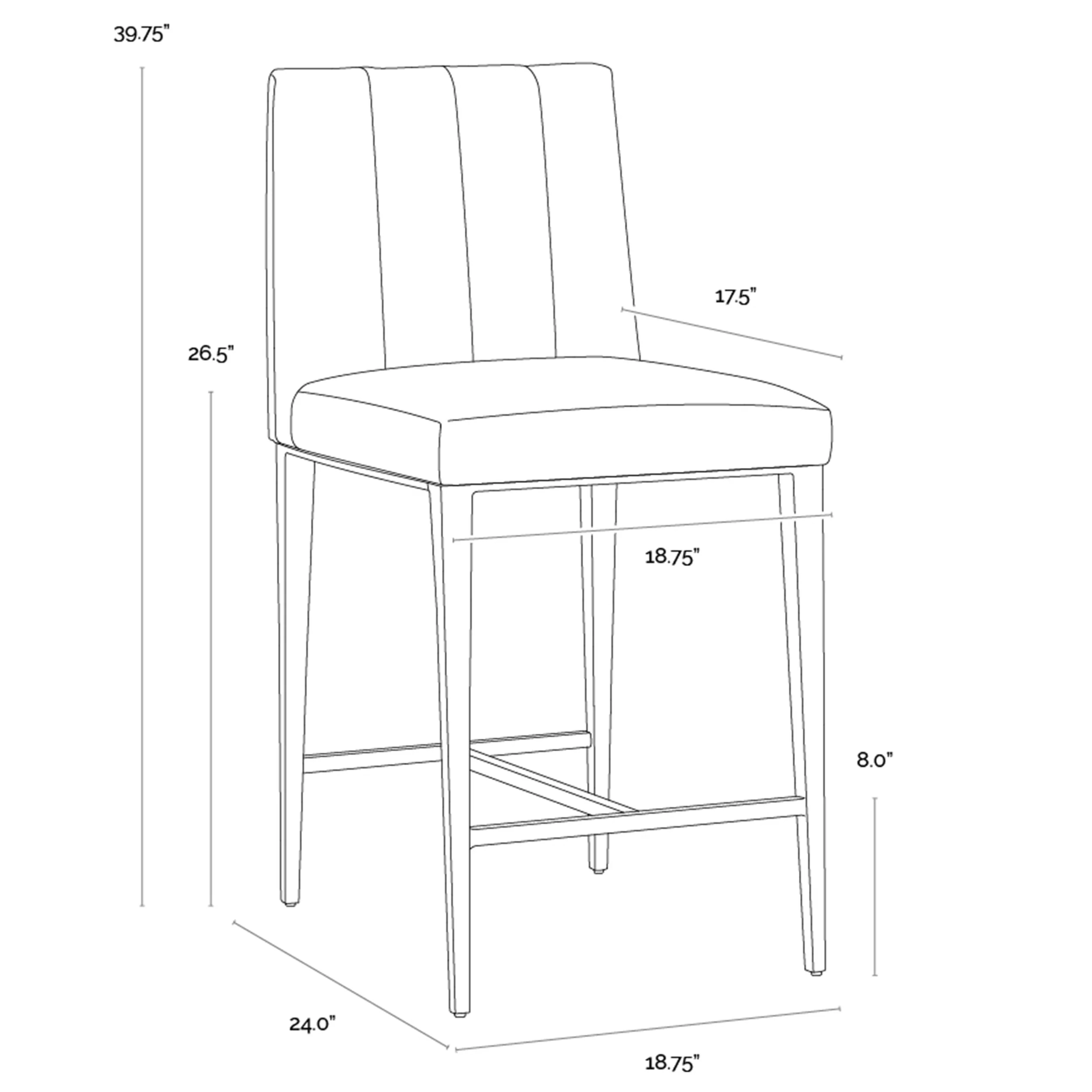 Wilbur Counter Stool, Geralt Linen - Image 5