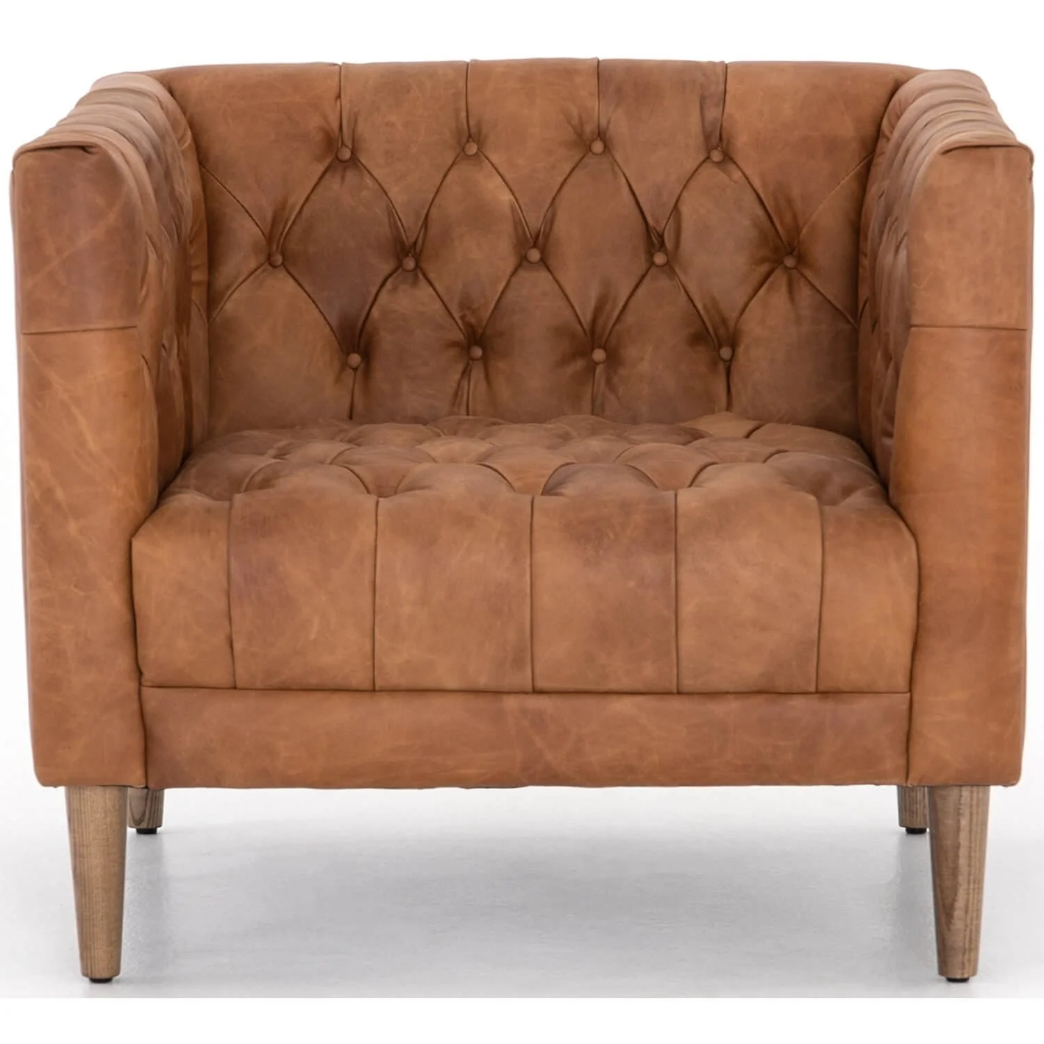 Williams Leather Chair, Natural Washed Camel by Four Hands - Image 2