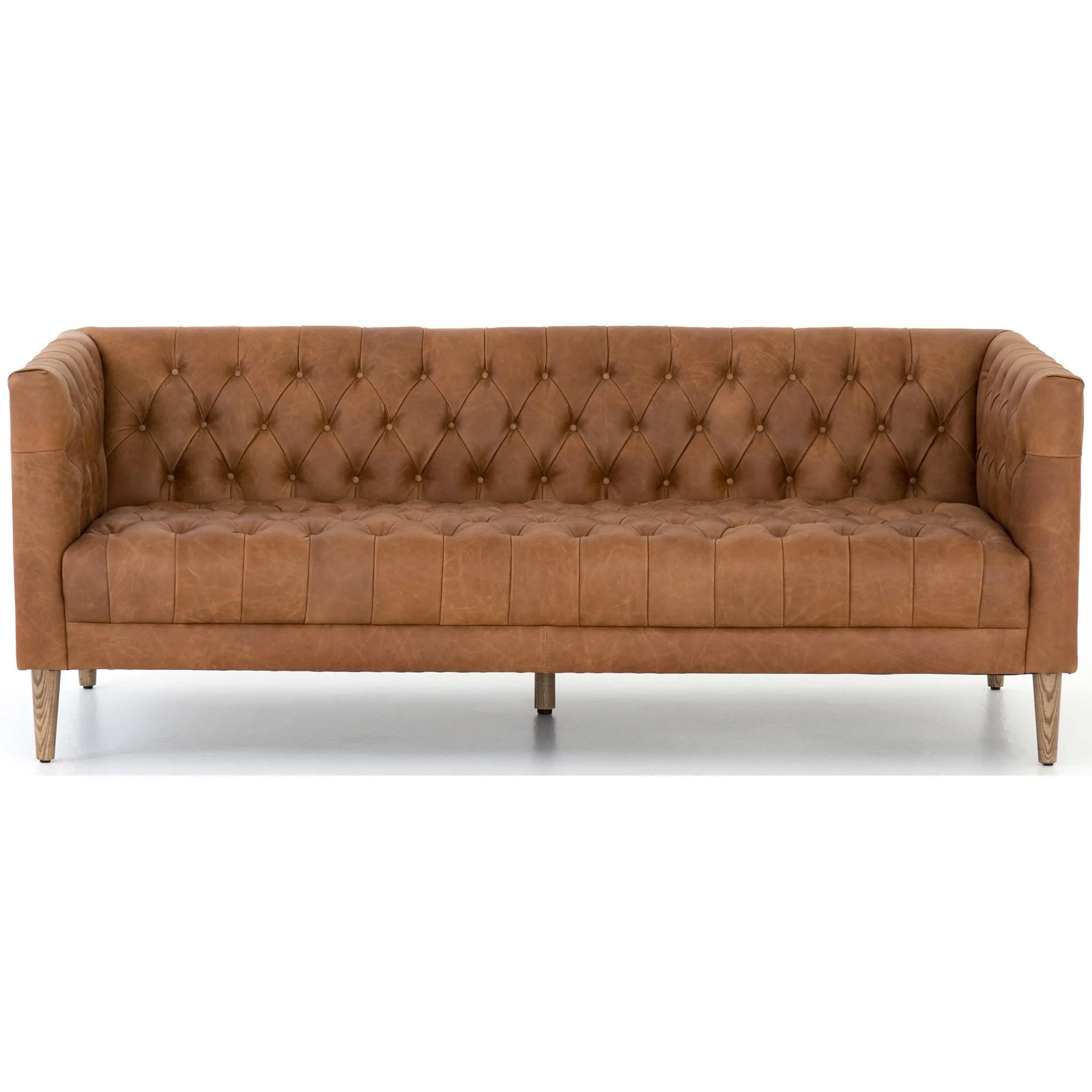 Williams Leather 75" Sofa, Natural Washed Camel