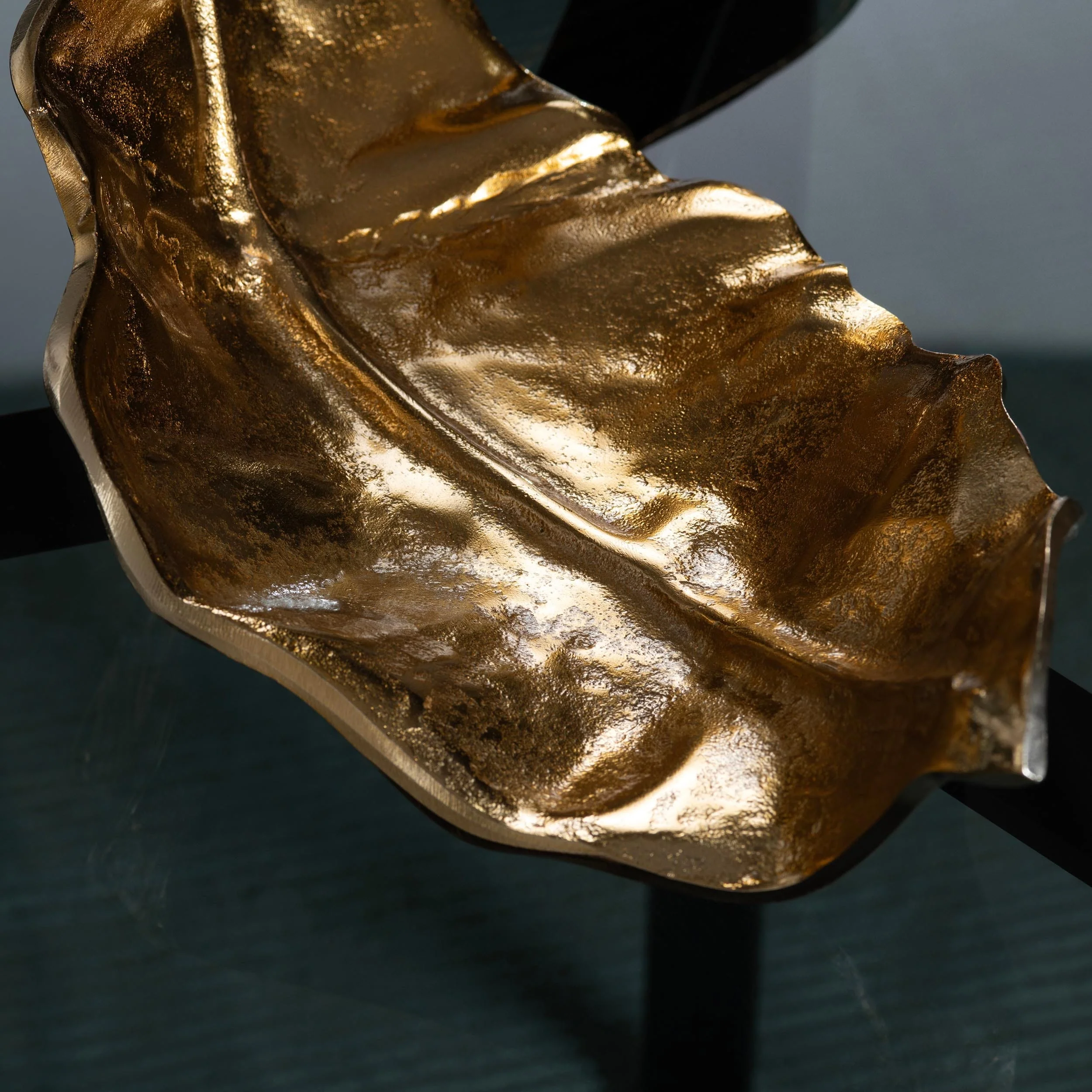 Willow Sculptural Leaf, Gold - Image 3