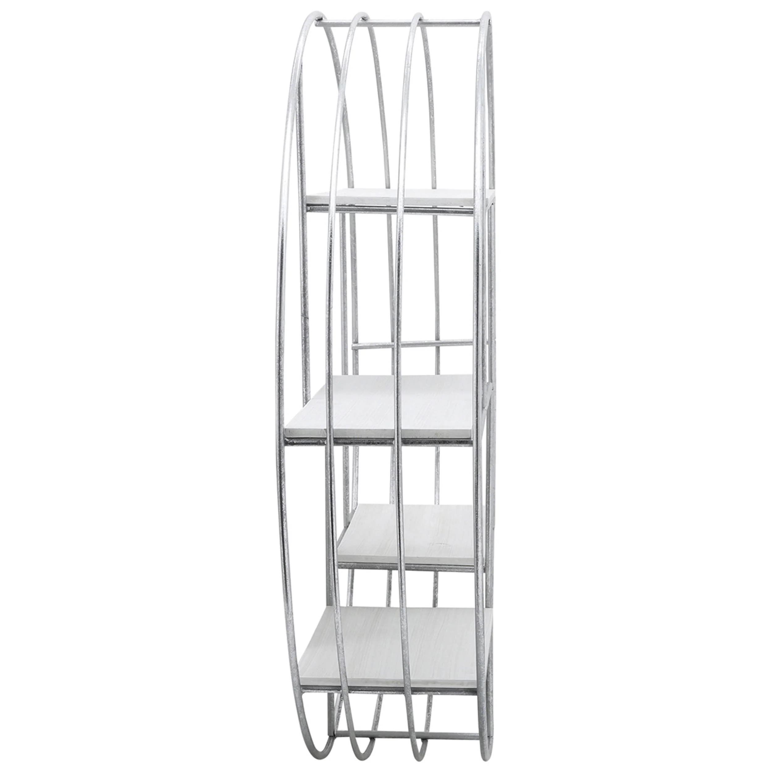 Wood/Metal Wall Shelf, Silver - Image 3
