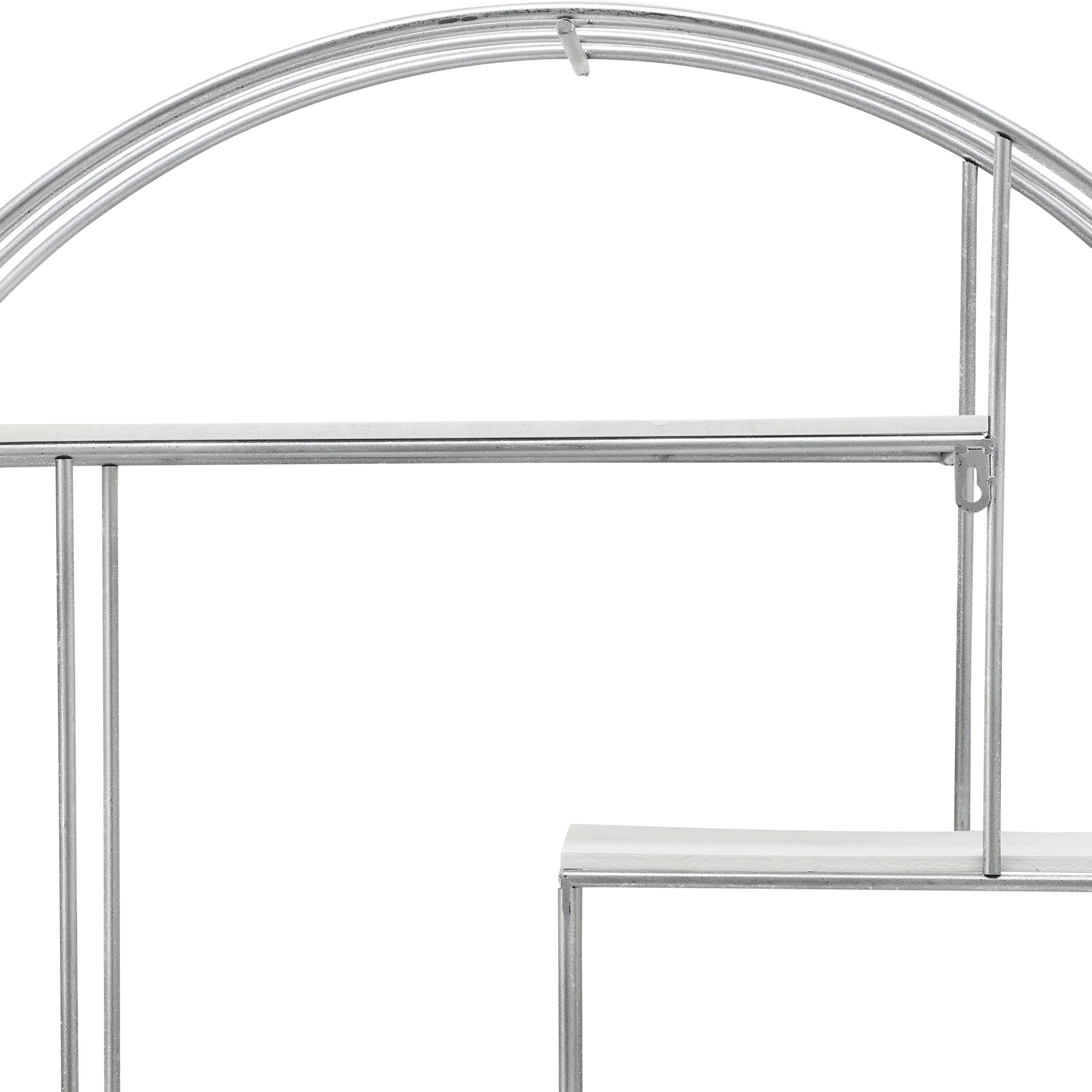 Wood/Metal Wall Shelf, Silver - Image 5