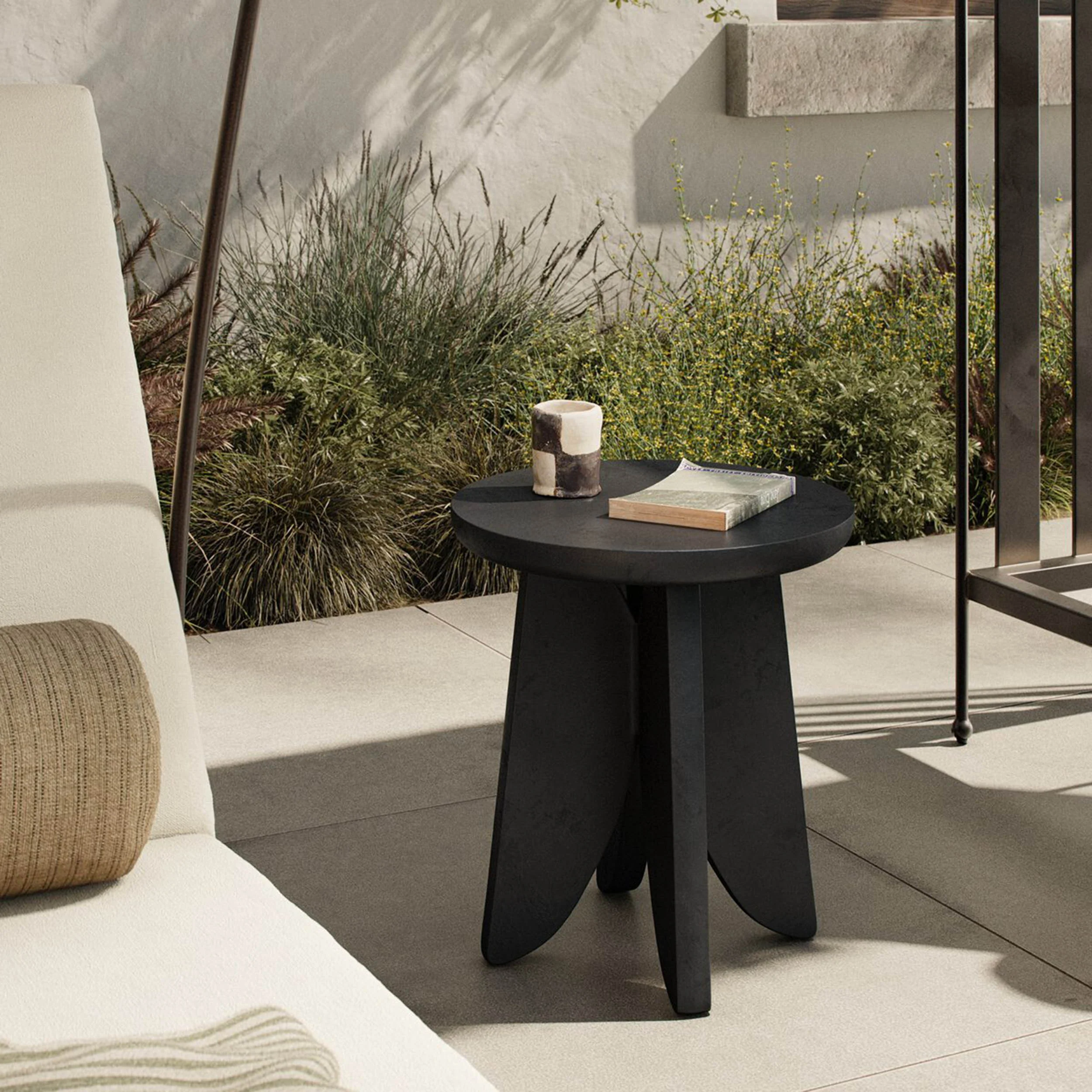 Worth Outdoor End Table, Black Antique by Four Hands - Image 5