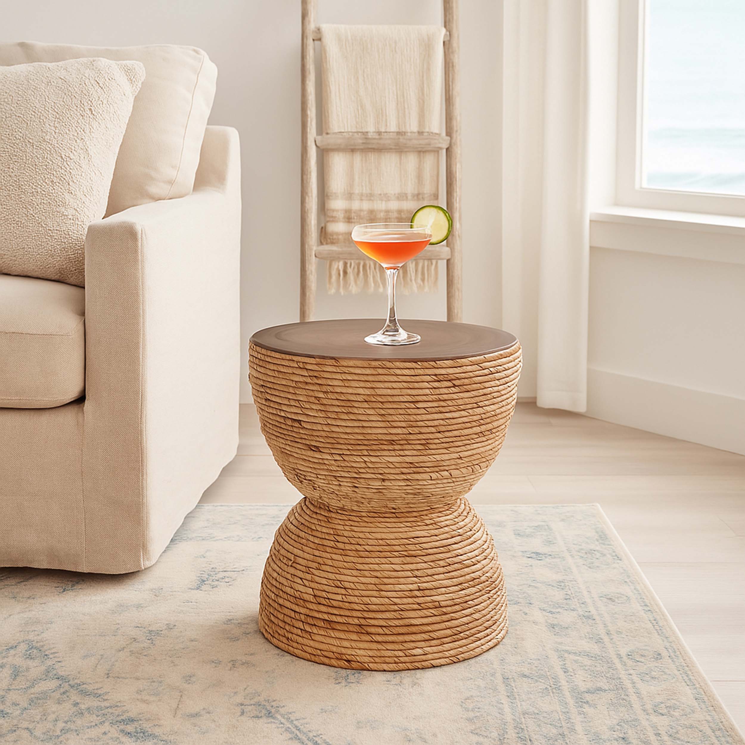 Woven Accent Table, Natural - Image 5