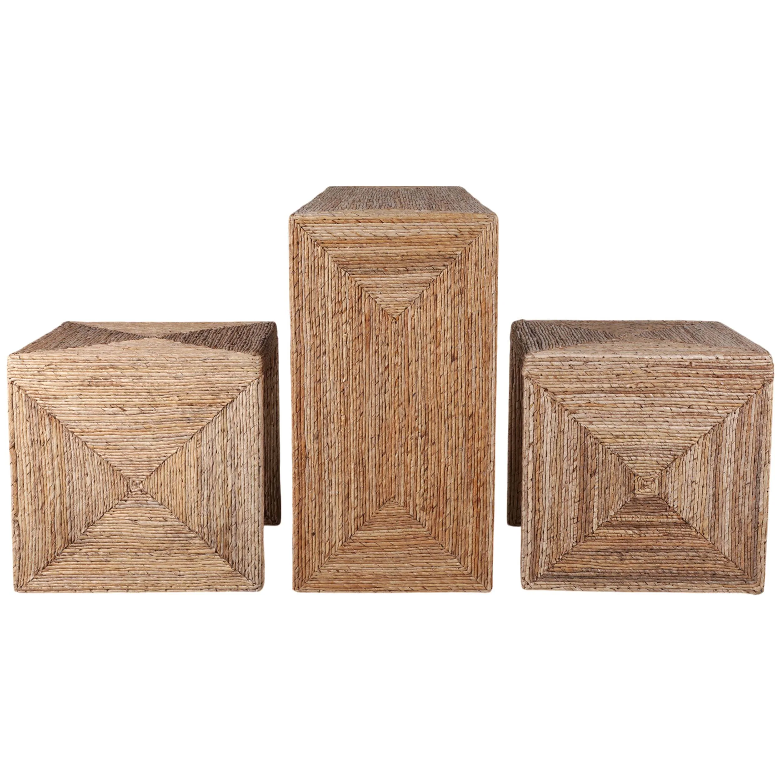 Woven Console w/Two Side Tables, Natural - Image 2