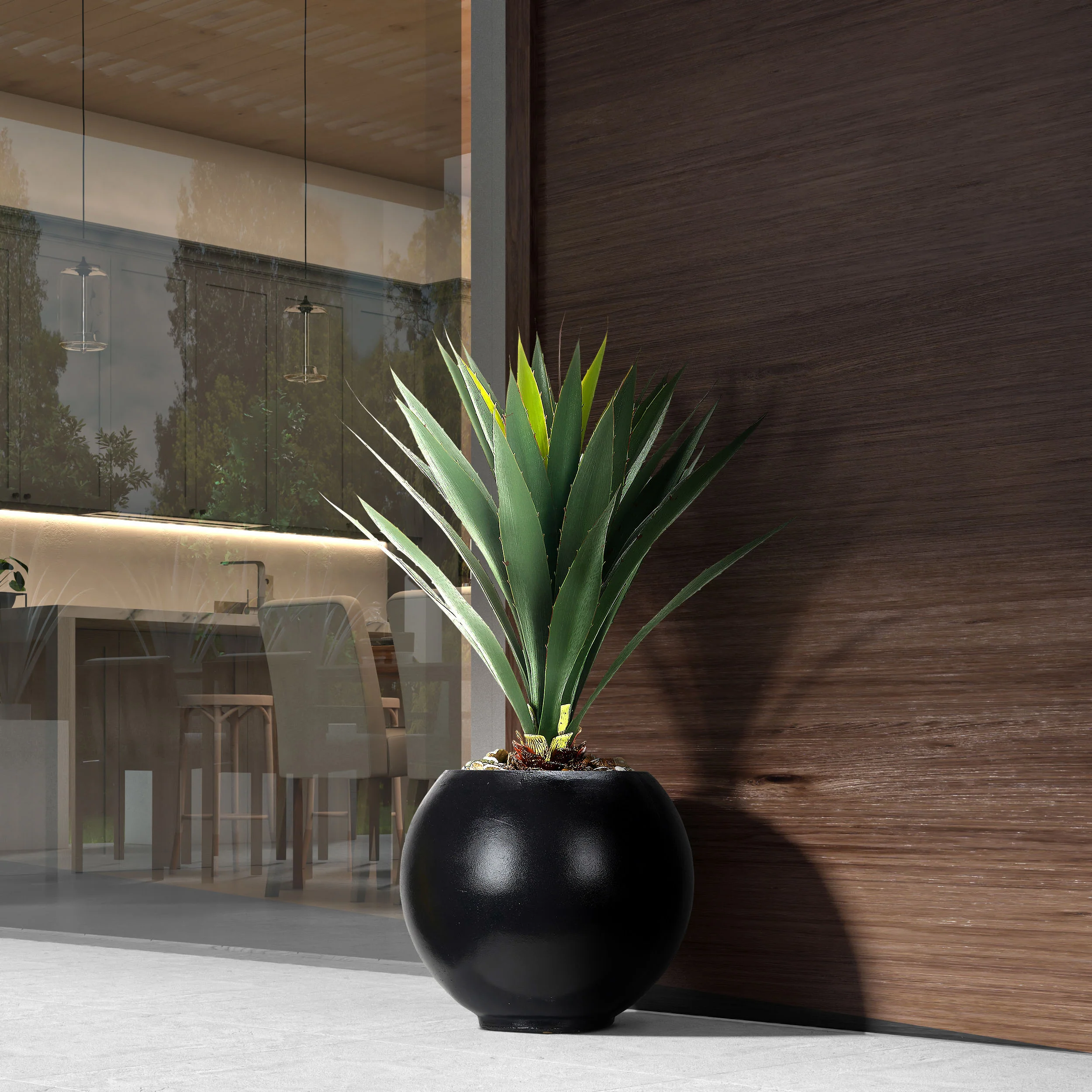 Yucca in Porter Planter, Black - Image 2