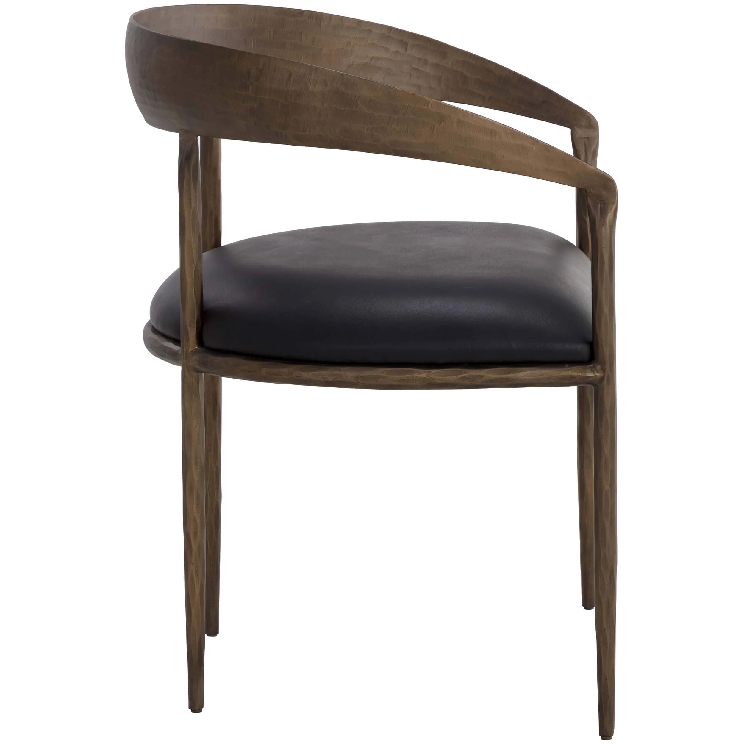 Zanatta Leather Dining Chair, Charcoal Black, Set of 2 - Image 2
