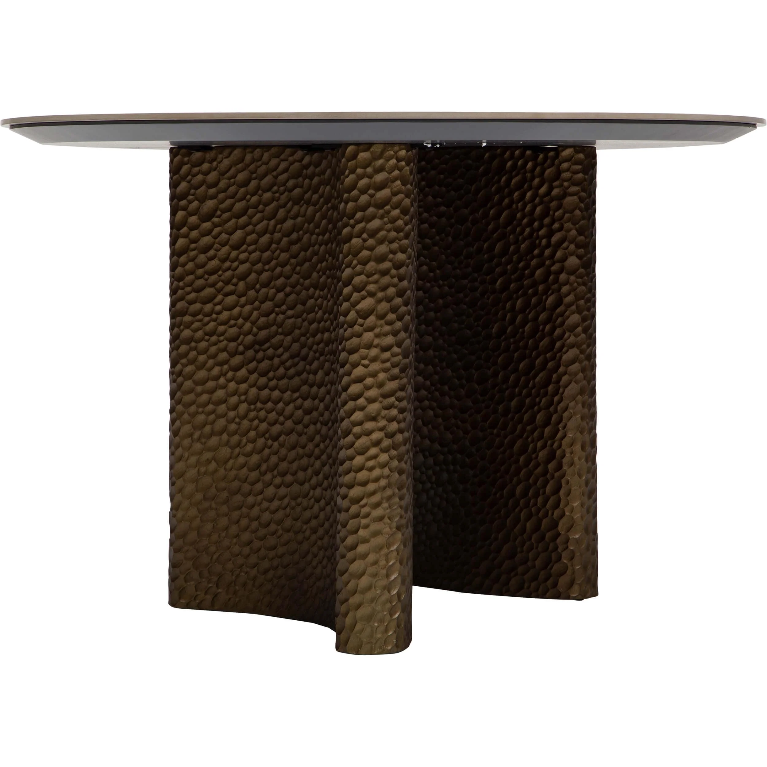 Zander Dining Table, Dark Grey/Gold Hammered Base - Image 3