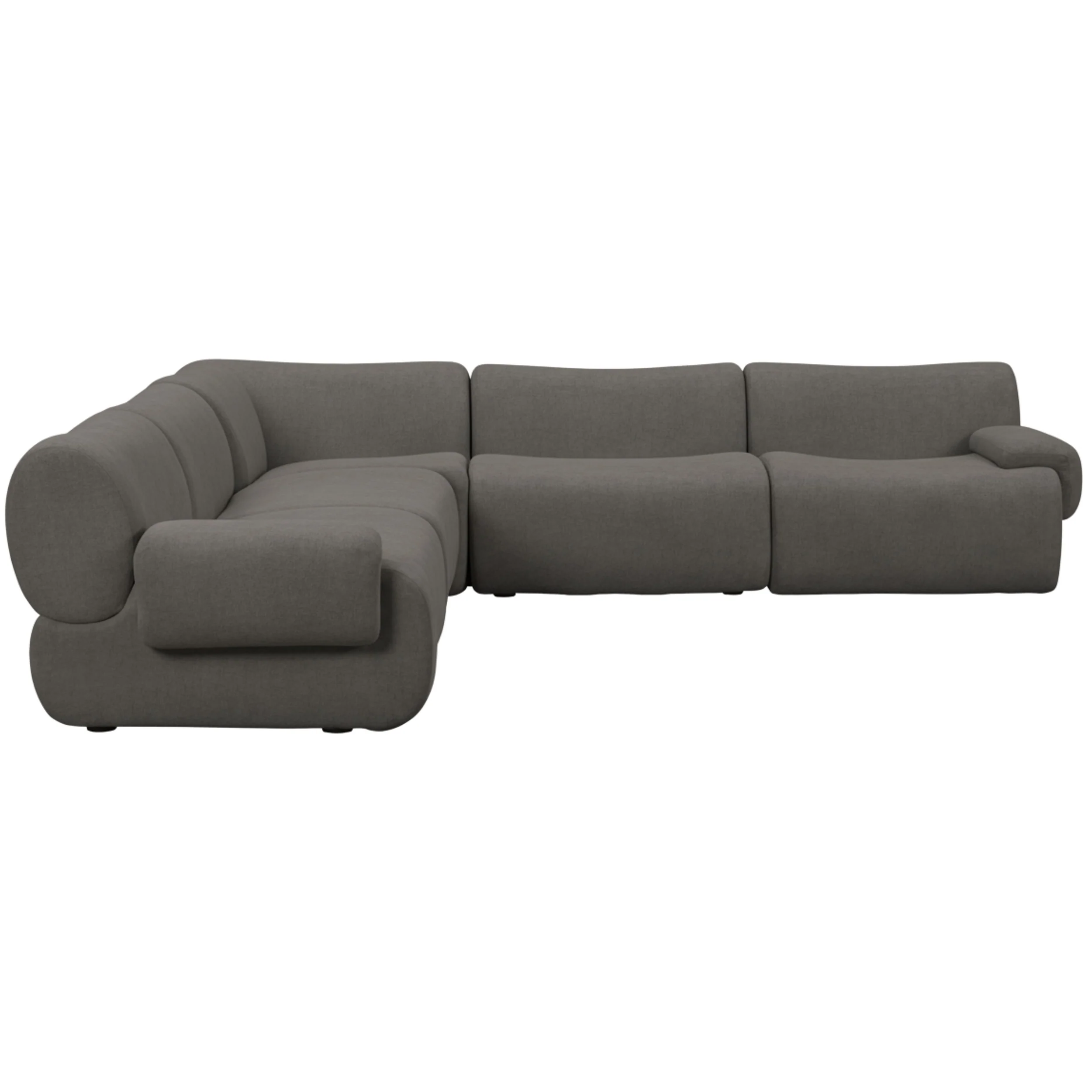 Zenith 5 Piece Modular L-Sectional, Grey