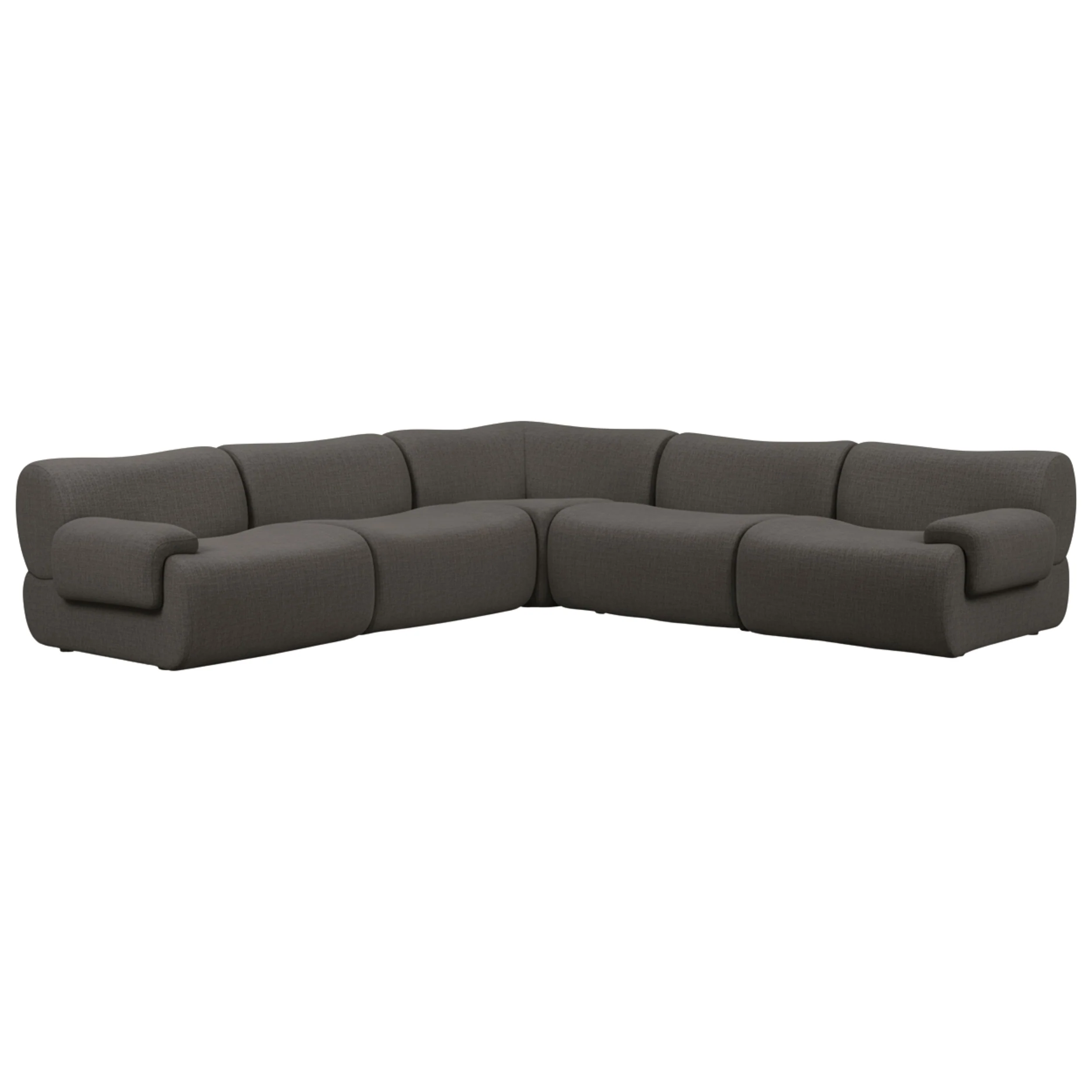 Zenith 5 Piece Modular L-Sectional, Grey - Image 2