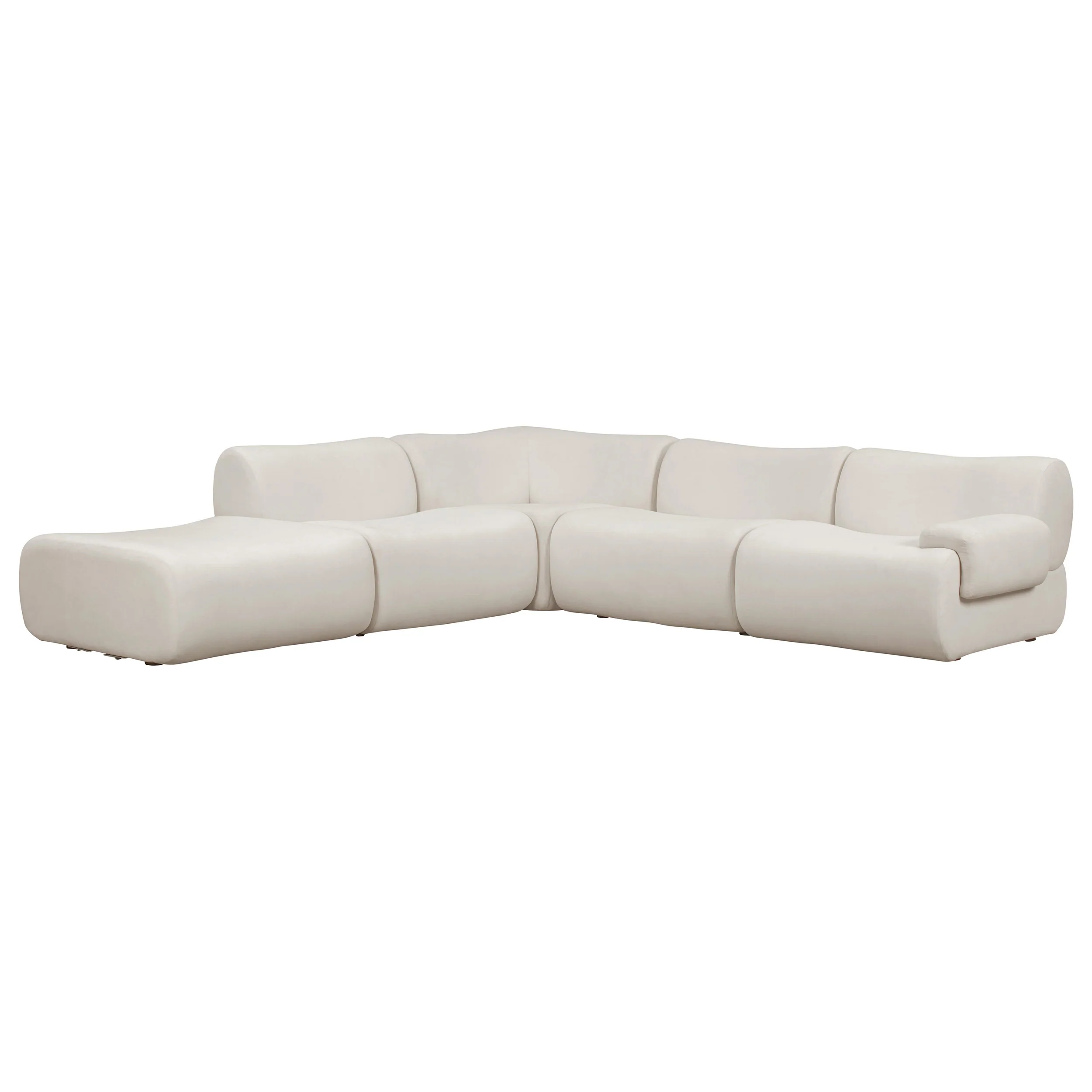 Zenith 5 Piece Modular Sectional, Cream - Image 2