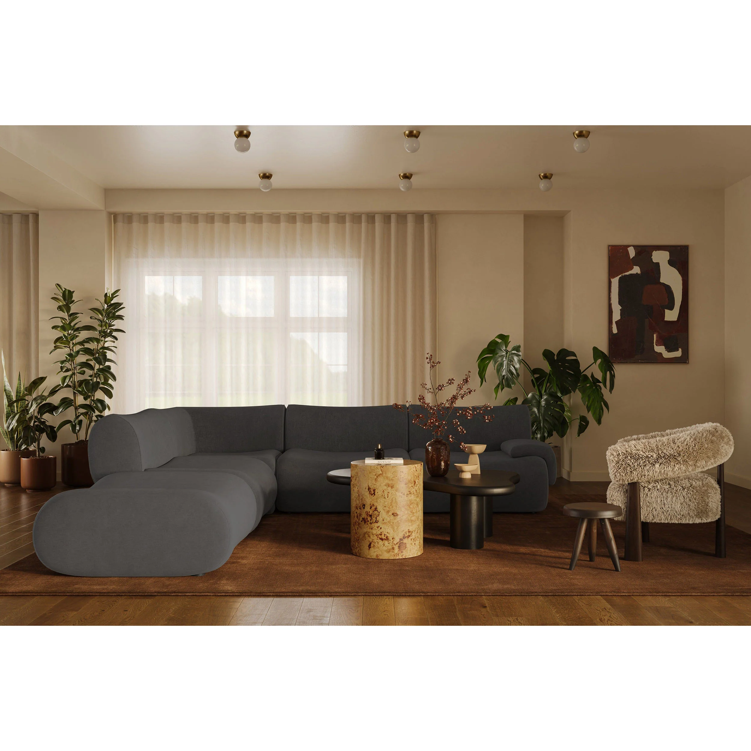 Zenith 5 Piece Modular Sectional, Grey - Image 6