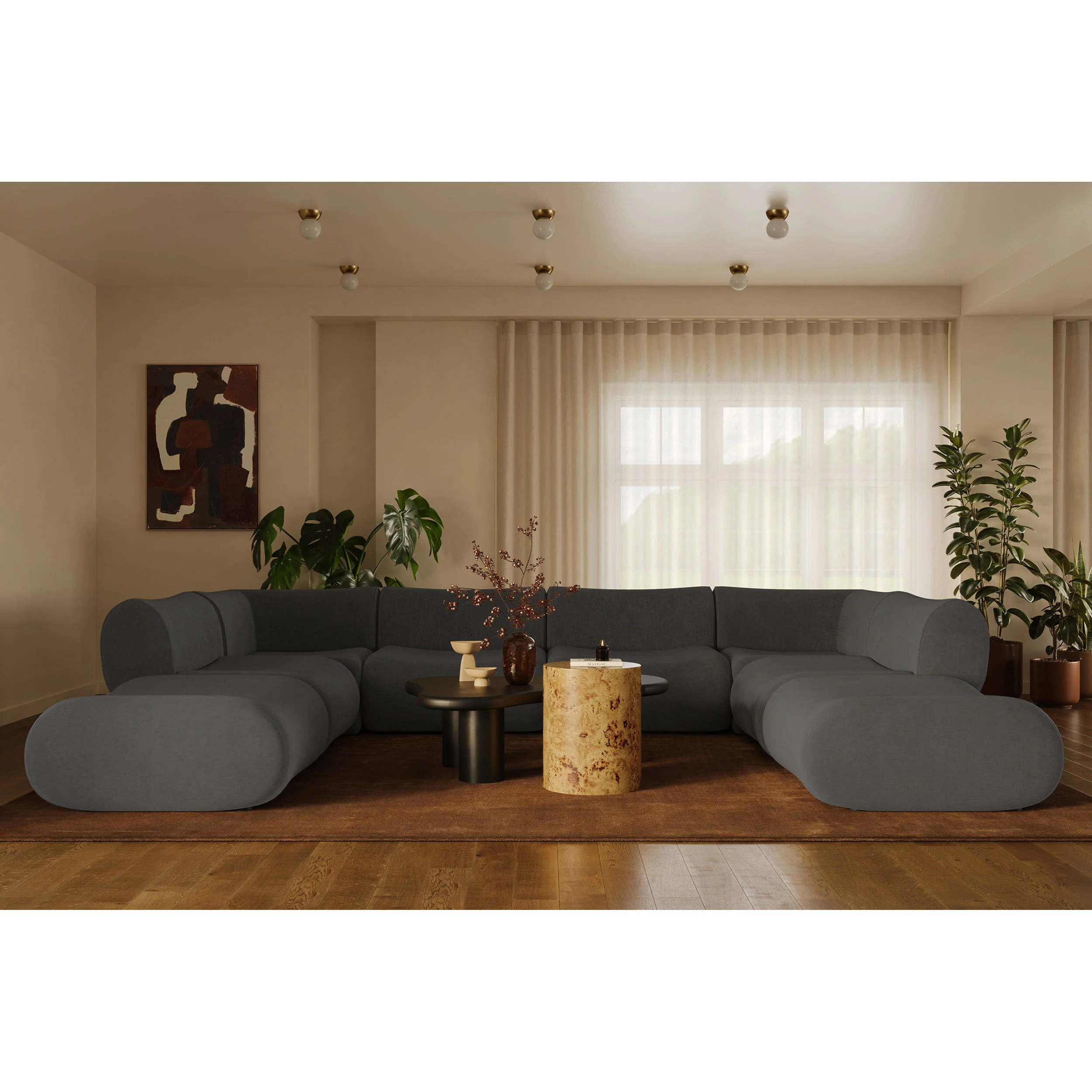 Zenith 8 Piece Modular U-Sectional, Grey - Image 5