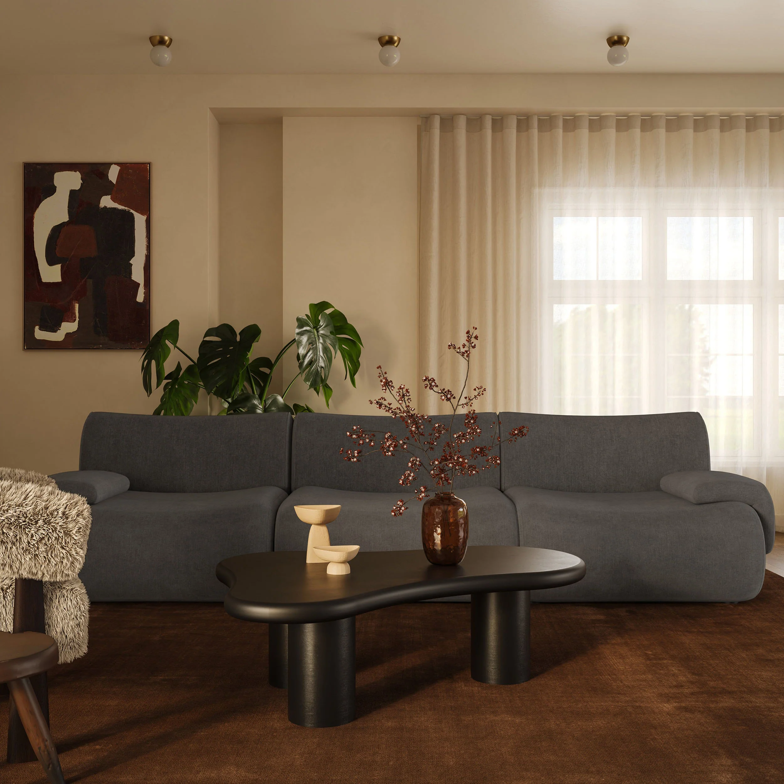 Zenith Armless Chair, Grey - Image 6