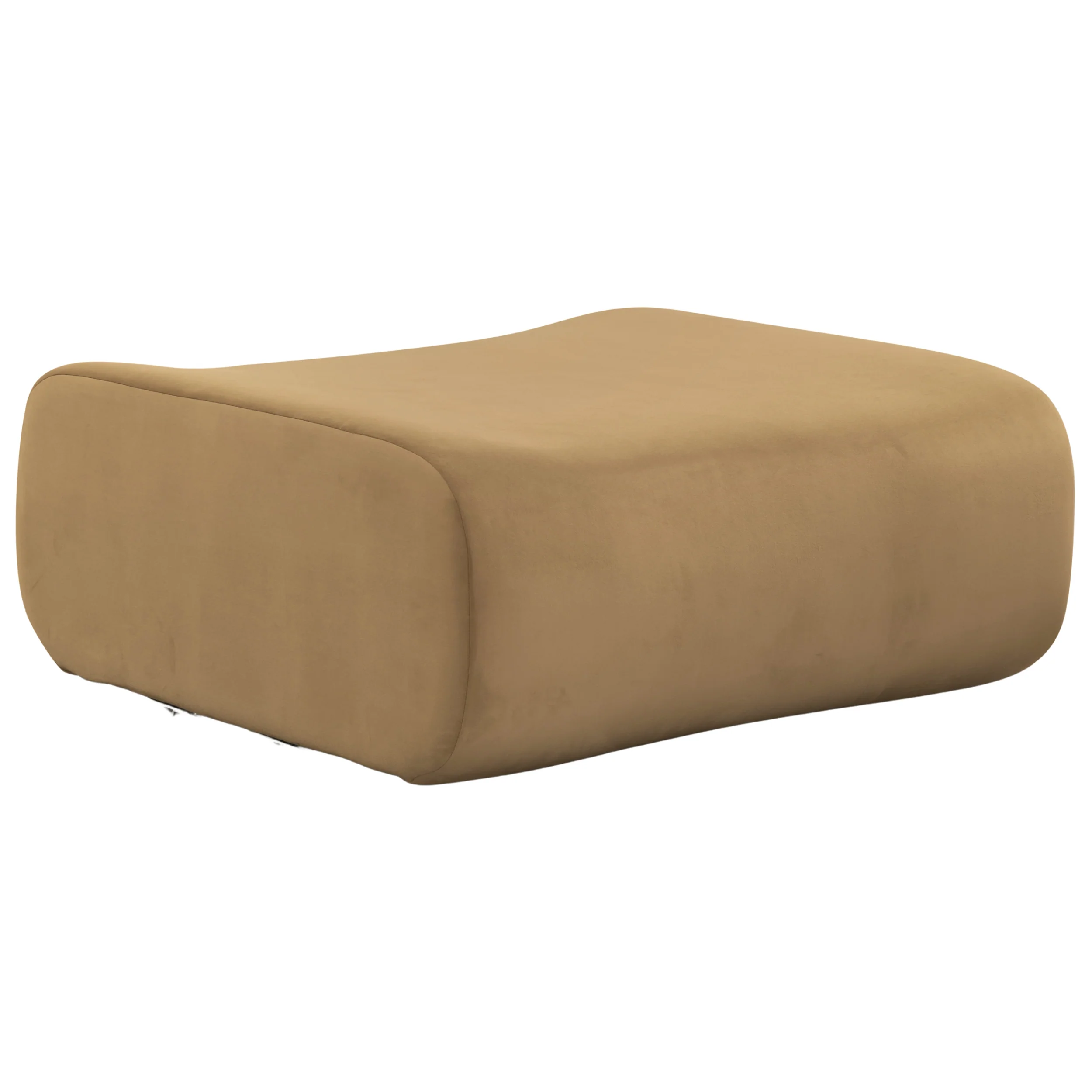 Zenith Velvet Ottoman, Latte Brown